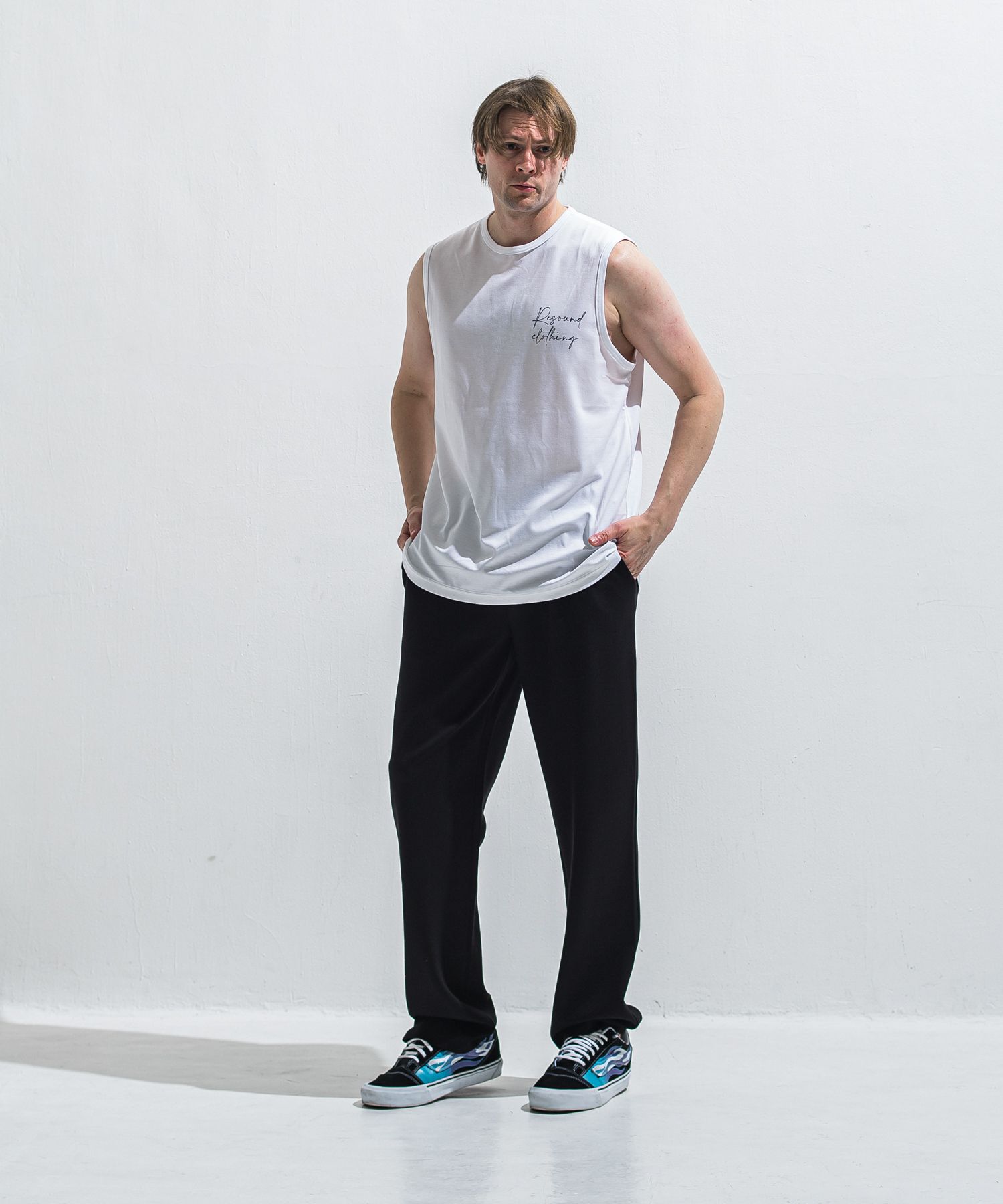 OVER NO SLEEVE / RC40-T-010 / バックロゴメッシュノースリーブ / ホワイト (6月上旬入荷予定)