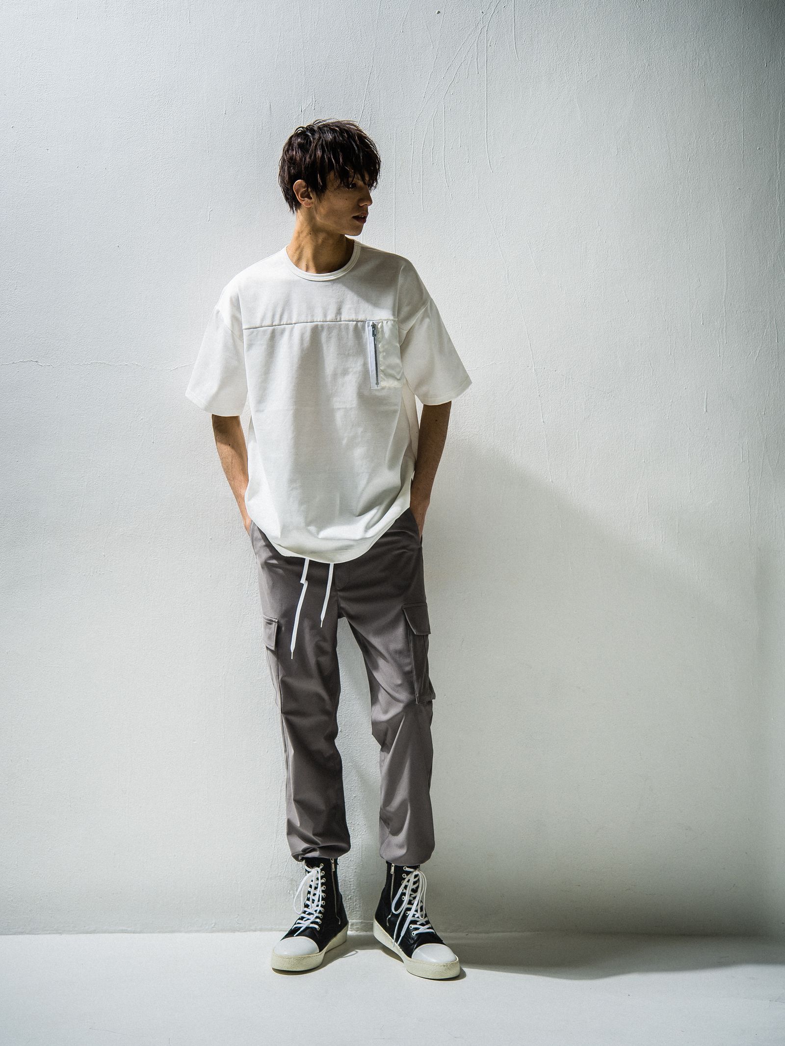 NYLON POCKET LOOSE TEE / RC24-T-006 / ビッグTシャツ※