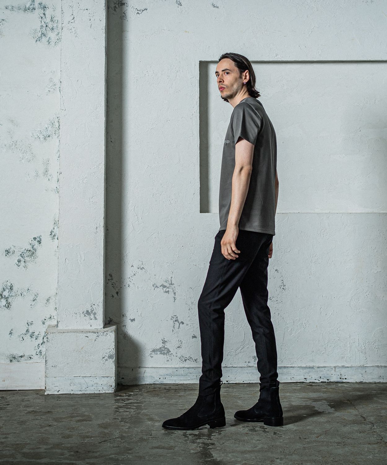 NSNF BASIC TEE / RC35-T-003 / メッセージロゴジャストTシャツ / グレー