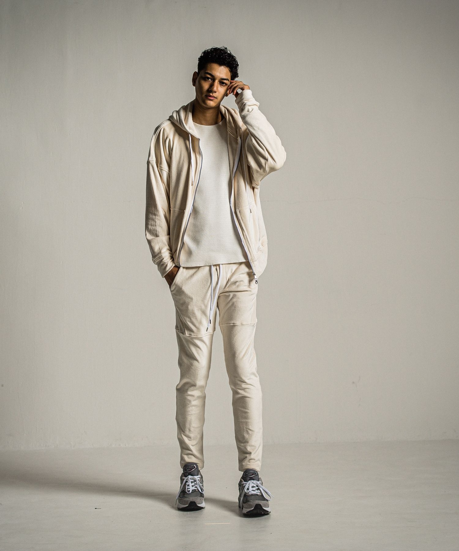 VELOURS FLEECE NEO THERMAL / RC34-C-001 / 裏起毛サーマルロングTシャツ / ホワイト