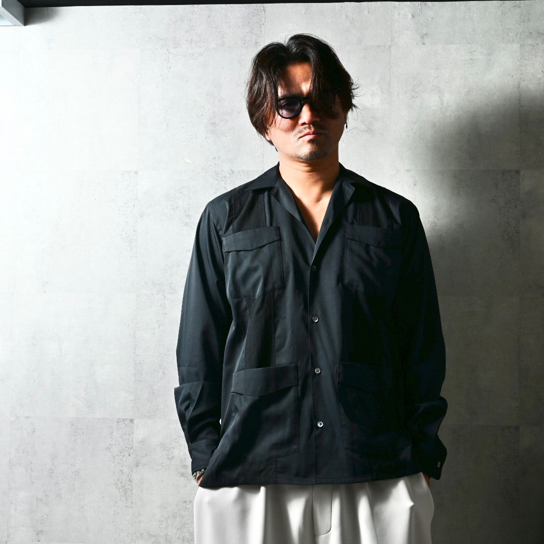 GUAYABERA SHIRTS / DP1-SH-002 / キューバシャツ / ブラック (3月中旬入荷予定)