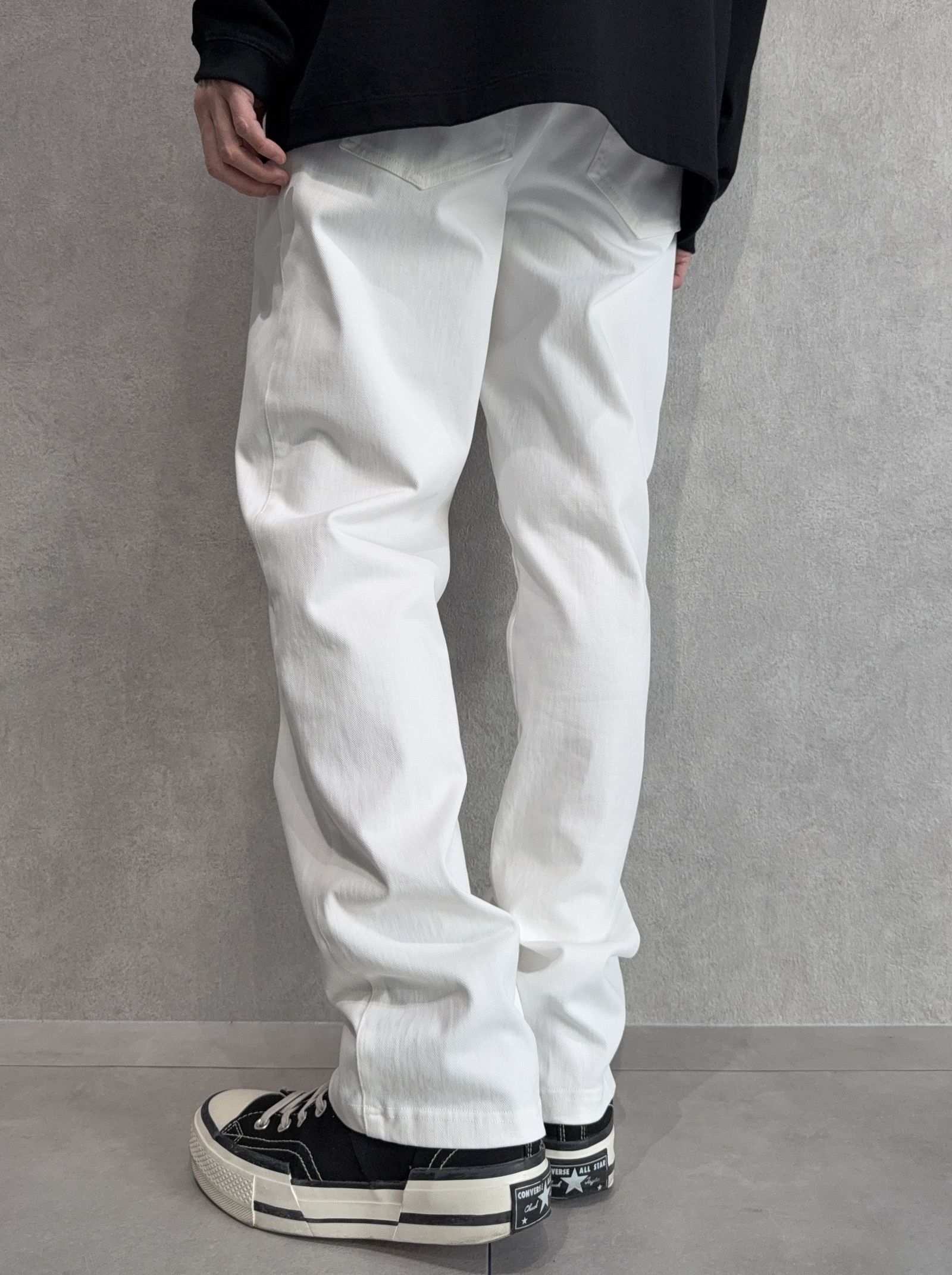 DENIM JERSEY WIDE PT / RC39-ST-016WTD / ライトオンスデニムジャージ セミワイドパンツ / ホワイト