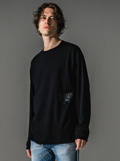 UK OVER LONGSLEEVE TEE / RC41-T-002 / オーバーサイズ長袖ロゴプリントTシャツ / ブラック (7月中旬入荷予定)
