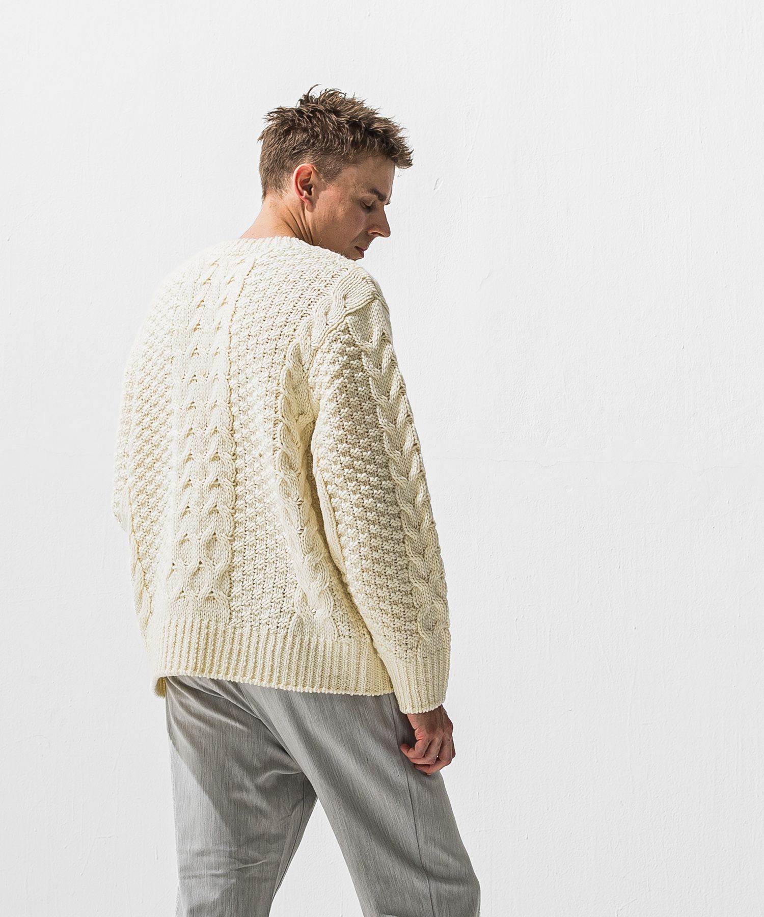 CABLE LAW SWEATER / RC42-K-002 / ケーブルニット / オフホワイト (10月下旬入荷予定)