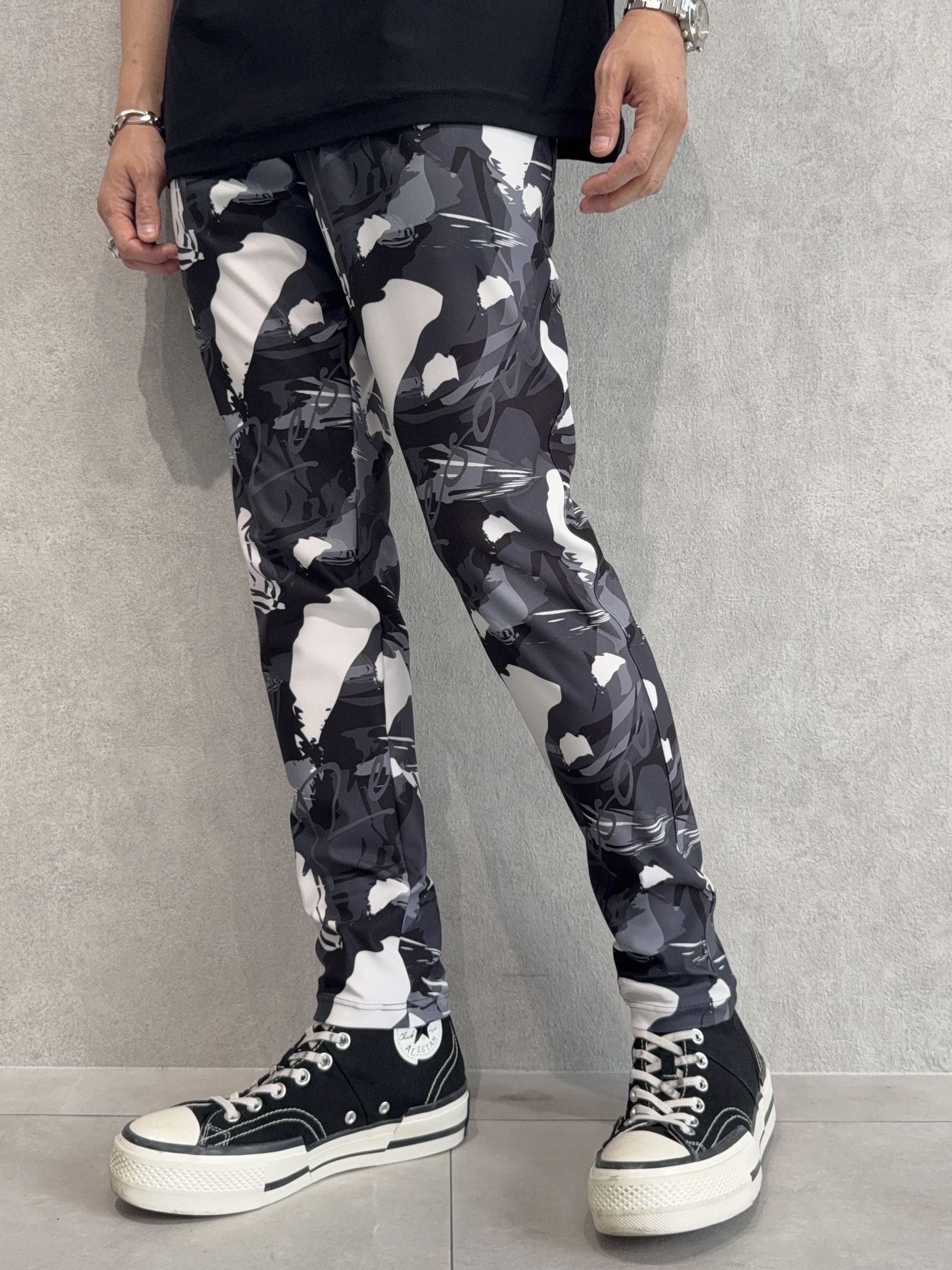 CHRIS EASY TUCK PANTS / RC29-ST-016T / カモ柄イージータックパンツ / ブラックカモフラ