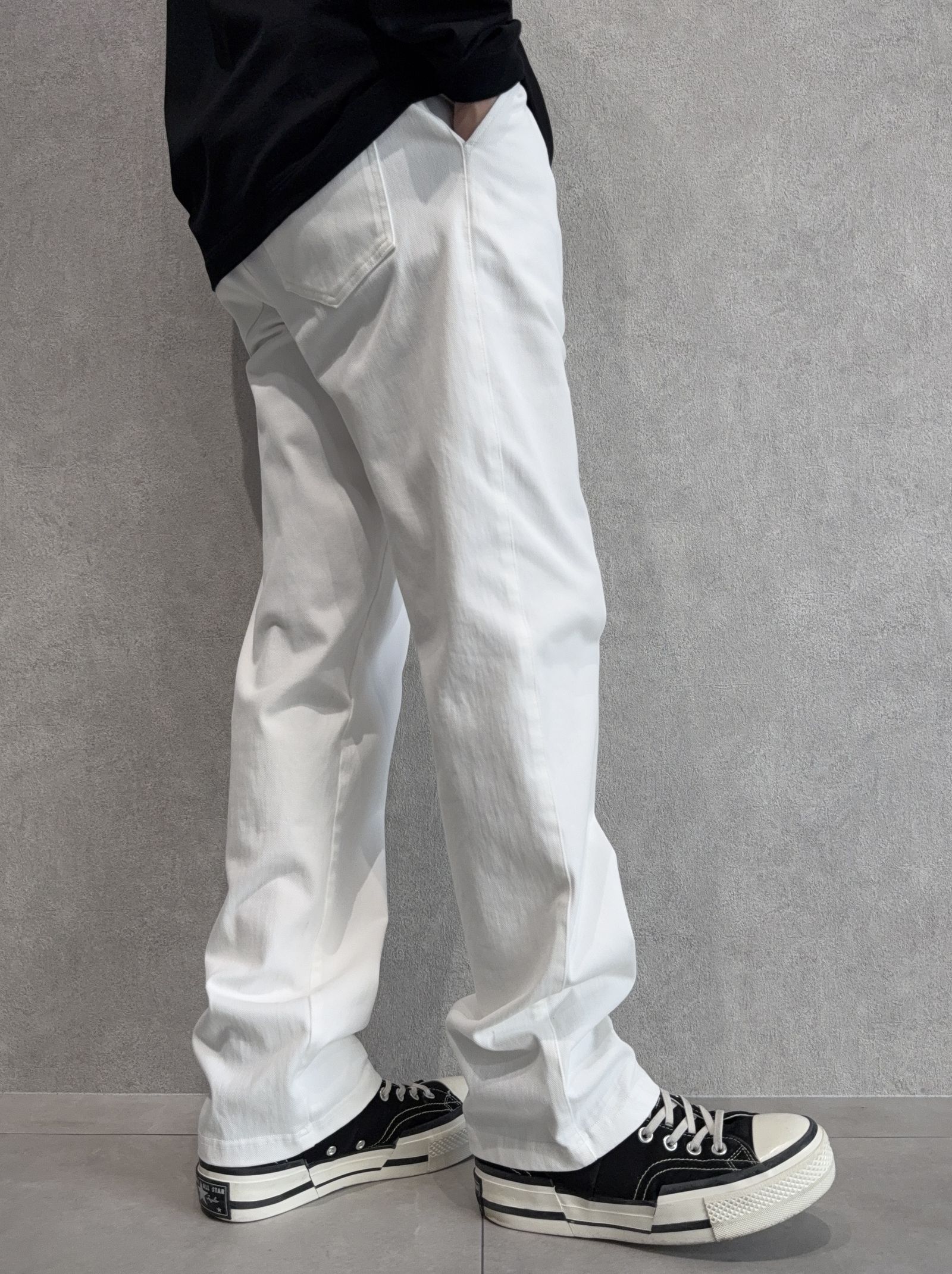 DENIM JERSEY WIDE PT / RC39-ST-016WTD / ライトオンスデニムジャージ セミワイドパンツ / ホワイト