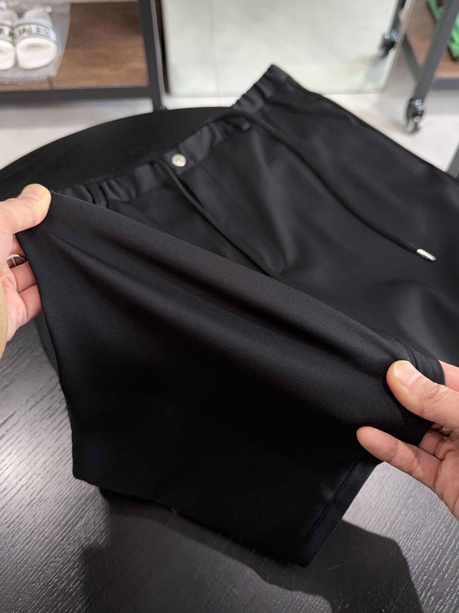 PULLOVER SATIN SHIRT / RC39-SH-002 / ハーフジップサテンシャツ / ブラック