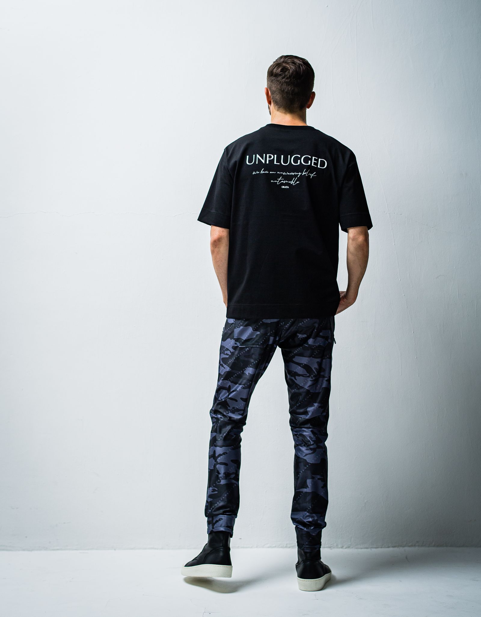 UNPLUGGED BACK T / OR1-T-002 / プリントTシャツ / ブラック