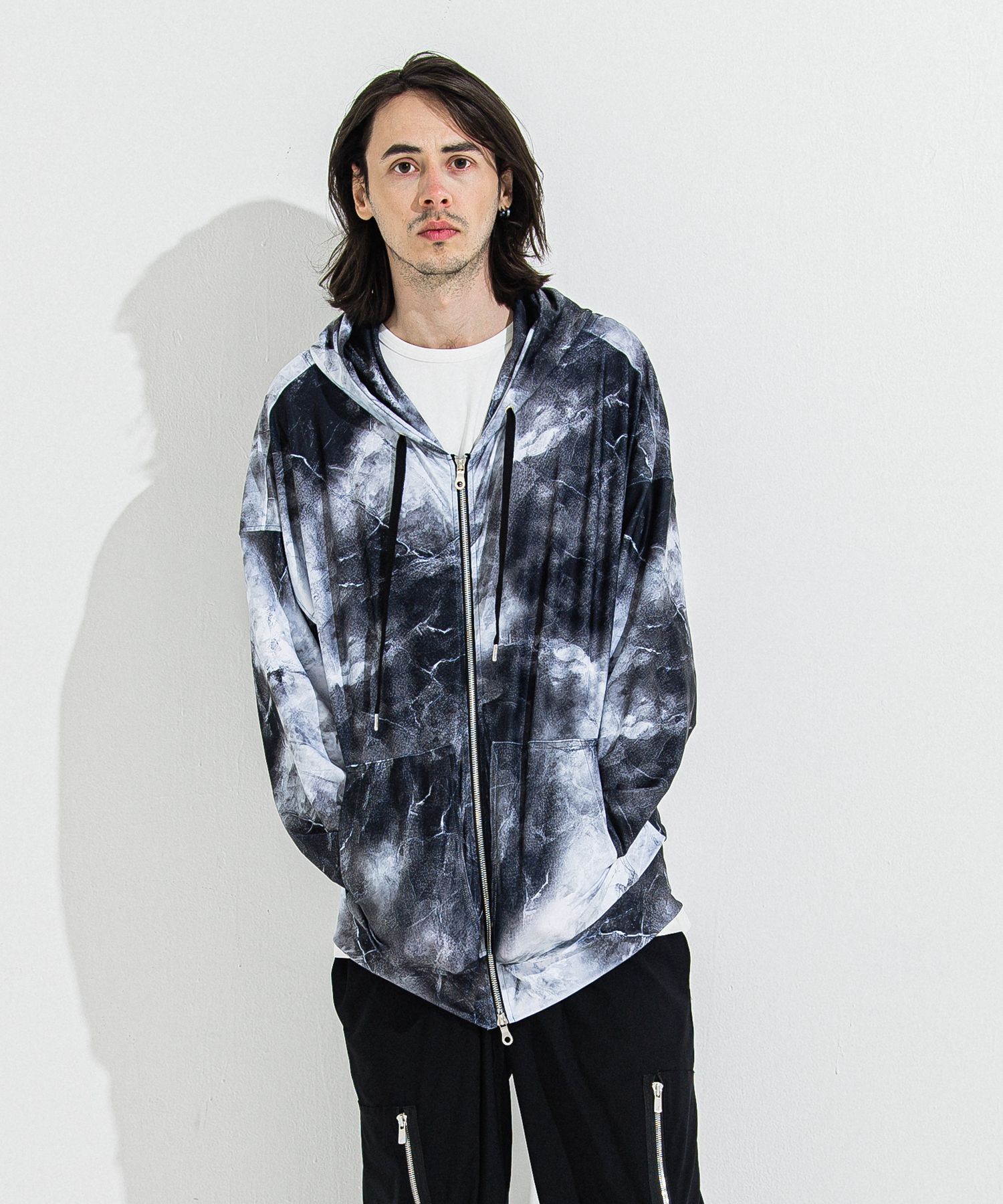 RUSH OVER ZIPUP HOODIE / RC36-C-001 / ラッシュガードパーカー / マーブルブラック