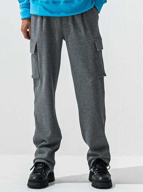 VELOURS FLEECE HEAD CARGO / RC42-ST-043 / 裏起毛セミワイドカーゴタックパンツ / チャコール (11月中旬入荷予定)