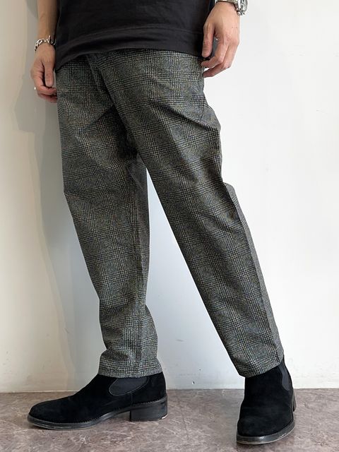 PAT WIDE EASY PANTS / RC32-ST-036 / ベルト付きテーパードワイドパンツ / グレンチェック