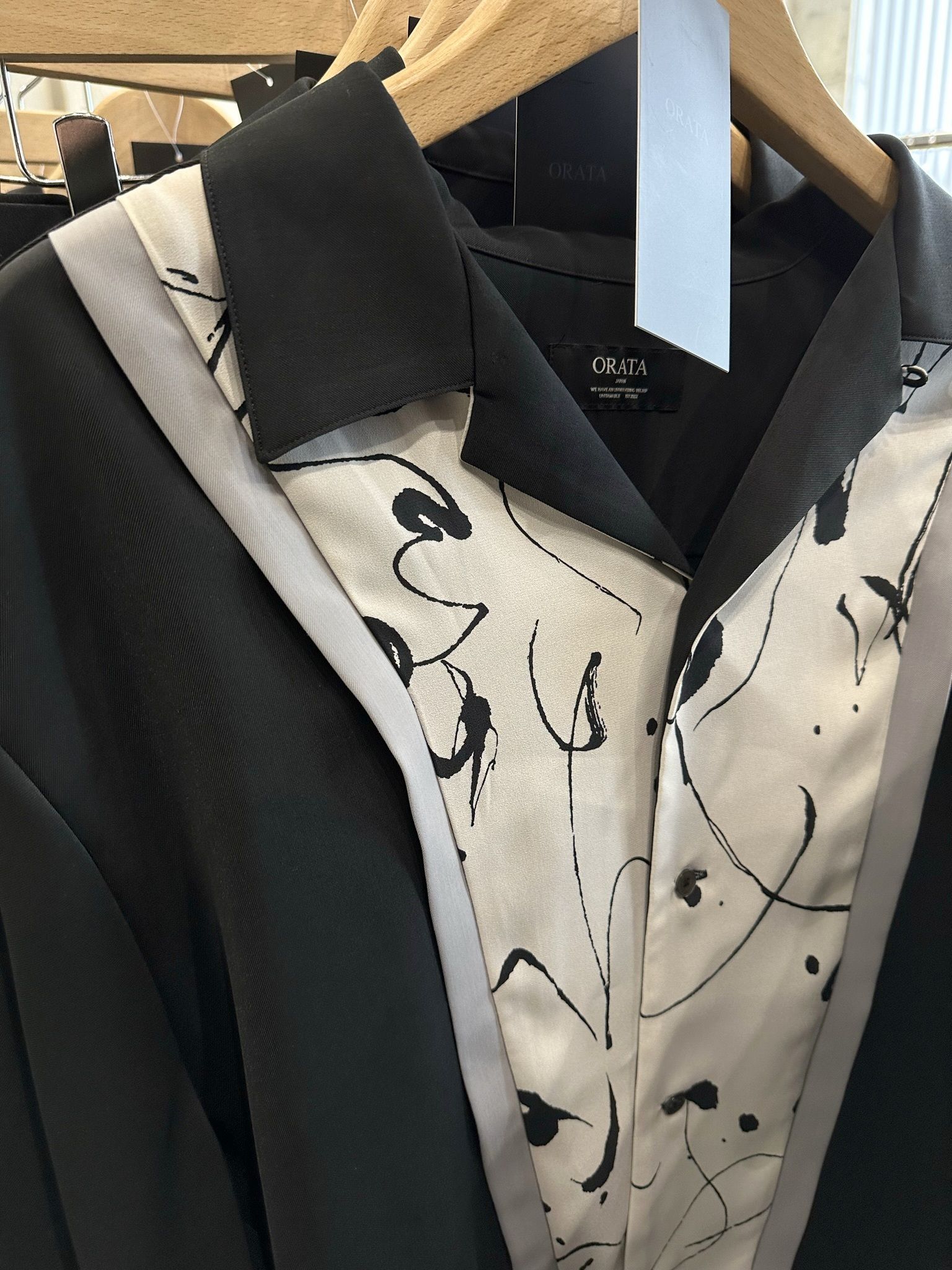 ROCKA PAINT LONG SLEEVE SHIRT / OR2-SH-002 / 長袖シャツ / ブラック×ホワイト (6月中旬入荷予定)