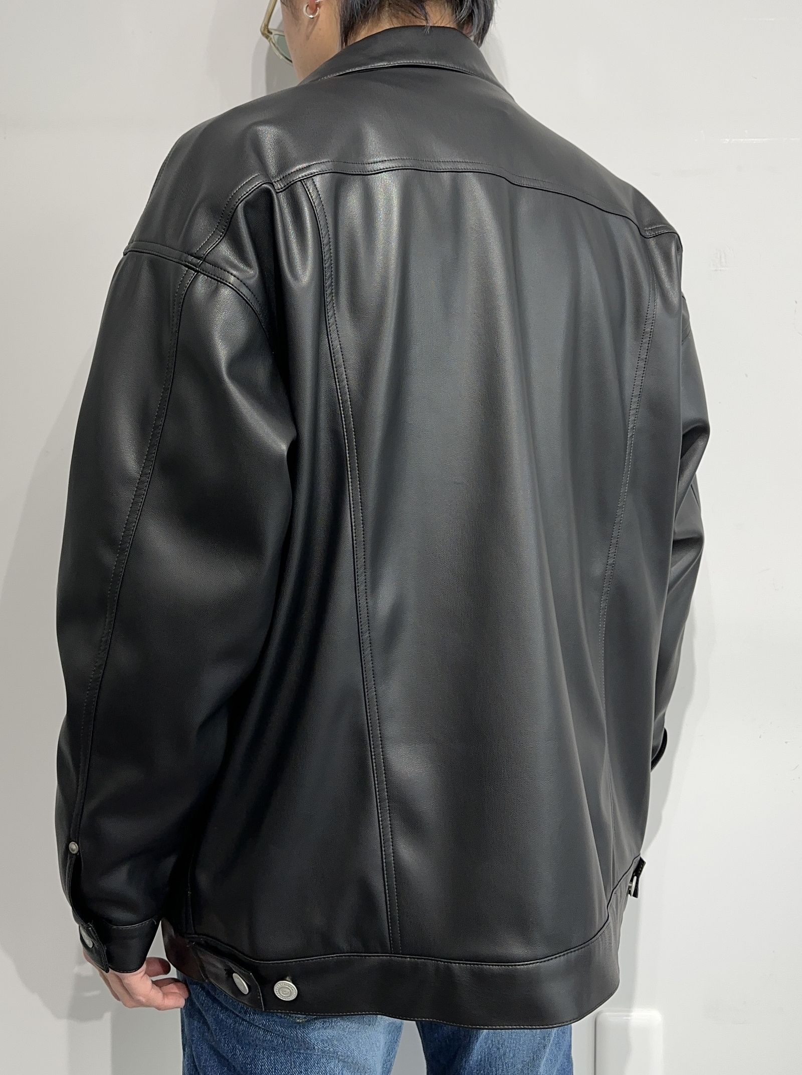 LEATHER OVER 2ND G / RC34-JK-002 / エコレザーGジャン / ブラック