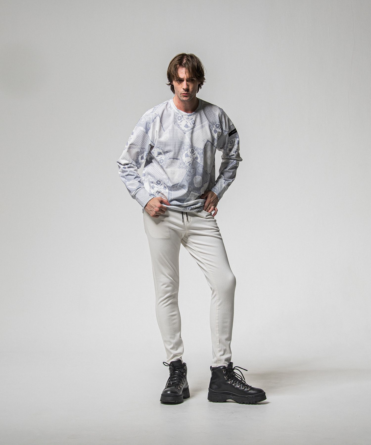 MICK DENIM JERSEY / BASIC-ST-020 / デニムジャージテーパードパンツ / ホワイト (12月上旬入荷予定)