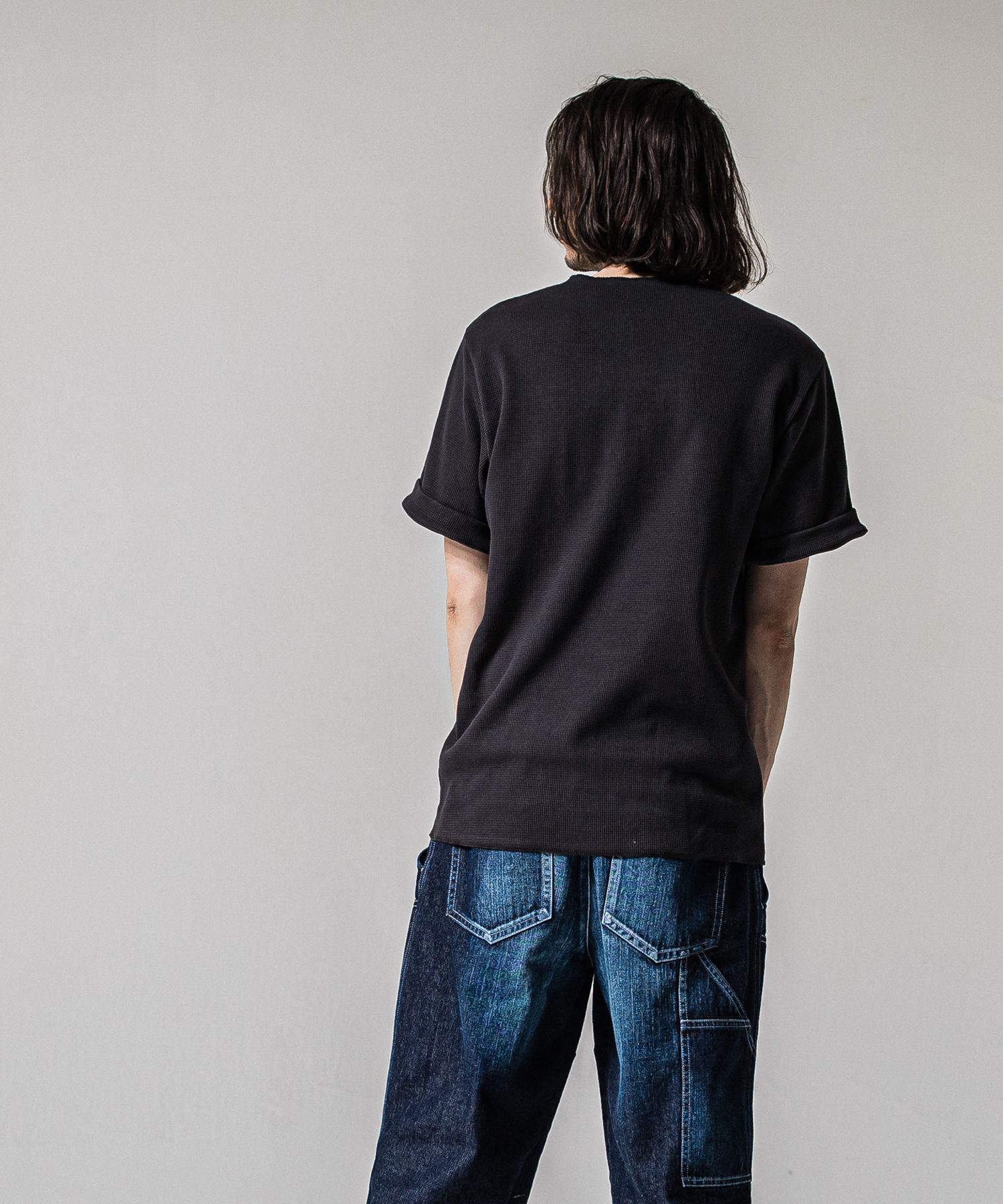 CUT OFF THERMAL TEE / RC39-T-003 / サーマルロールアップTシャツ / チャコール (3月中旬入荷予定)