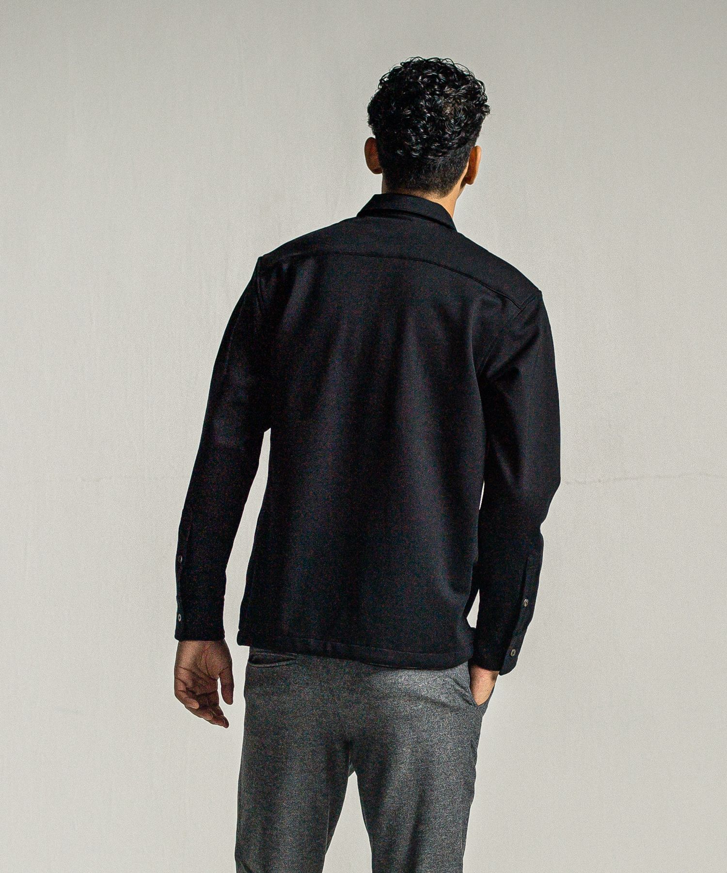 PULLOVER JERSEY SHIRT / RC34-SH-002 / 裏起毛ハーフジップシャツ / ブラック