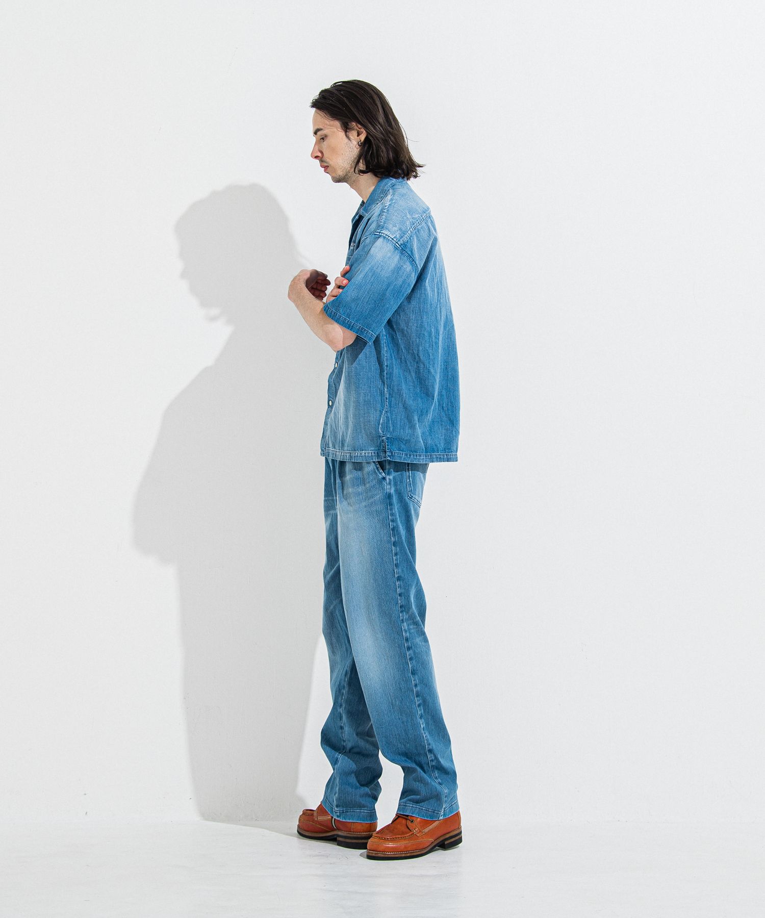 DENIM JERSEY WIDE PT / RC36-ST-016WTD / ライトオンスデニムジャージワイドパンツ / ライトインディゴ