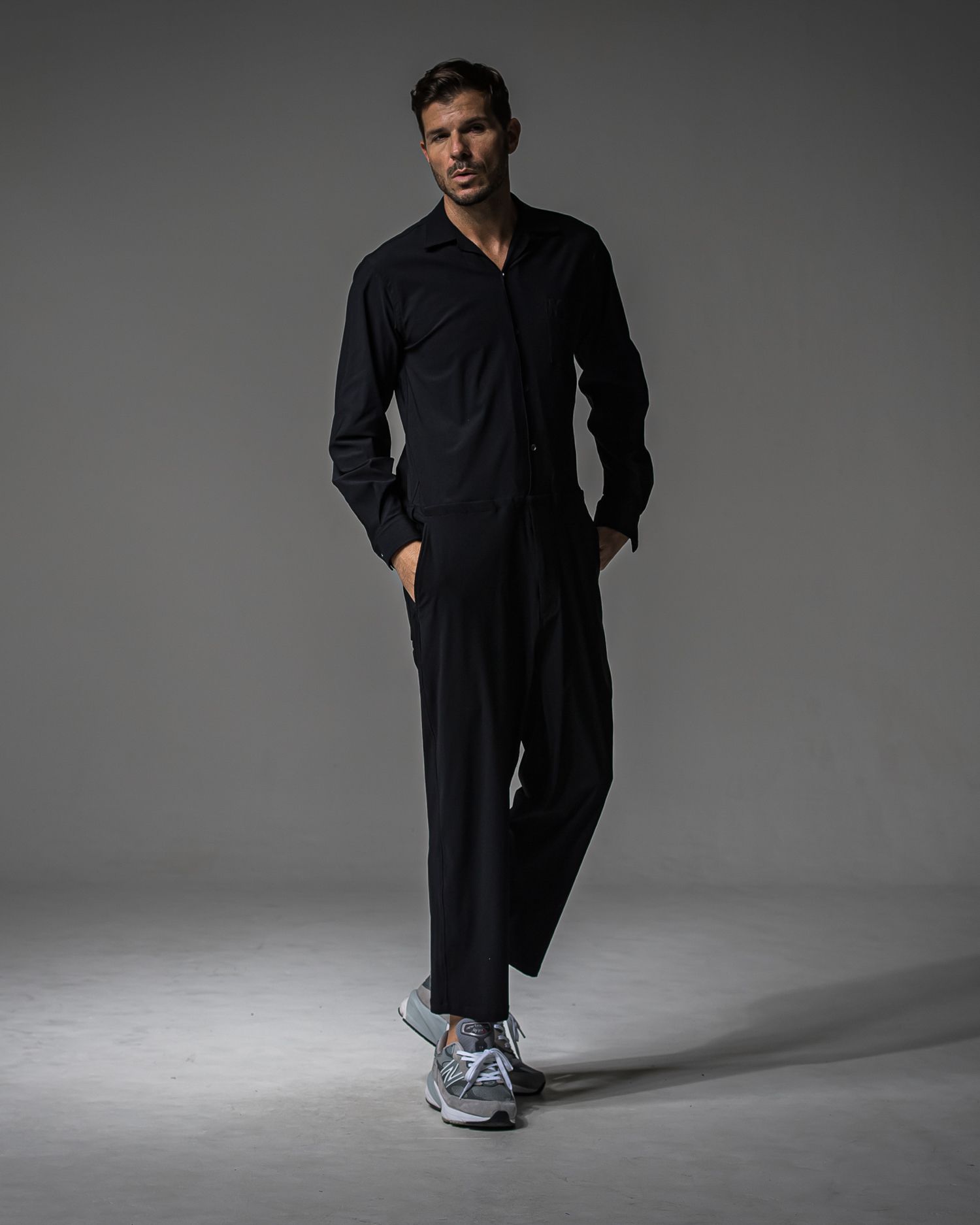 RAGE NYLON ALL IN ONE / DP1-TN-002 / 長袖シャツオールインワン / ブラック (3月中旬入荷予定)