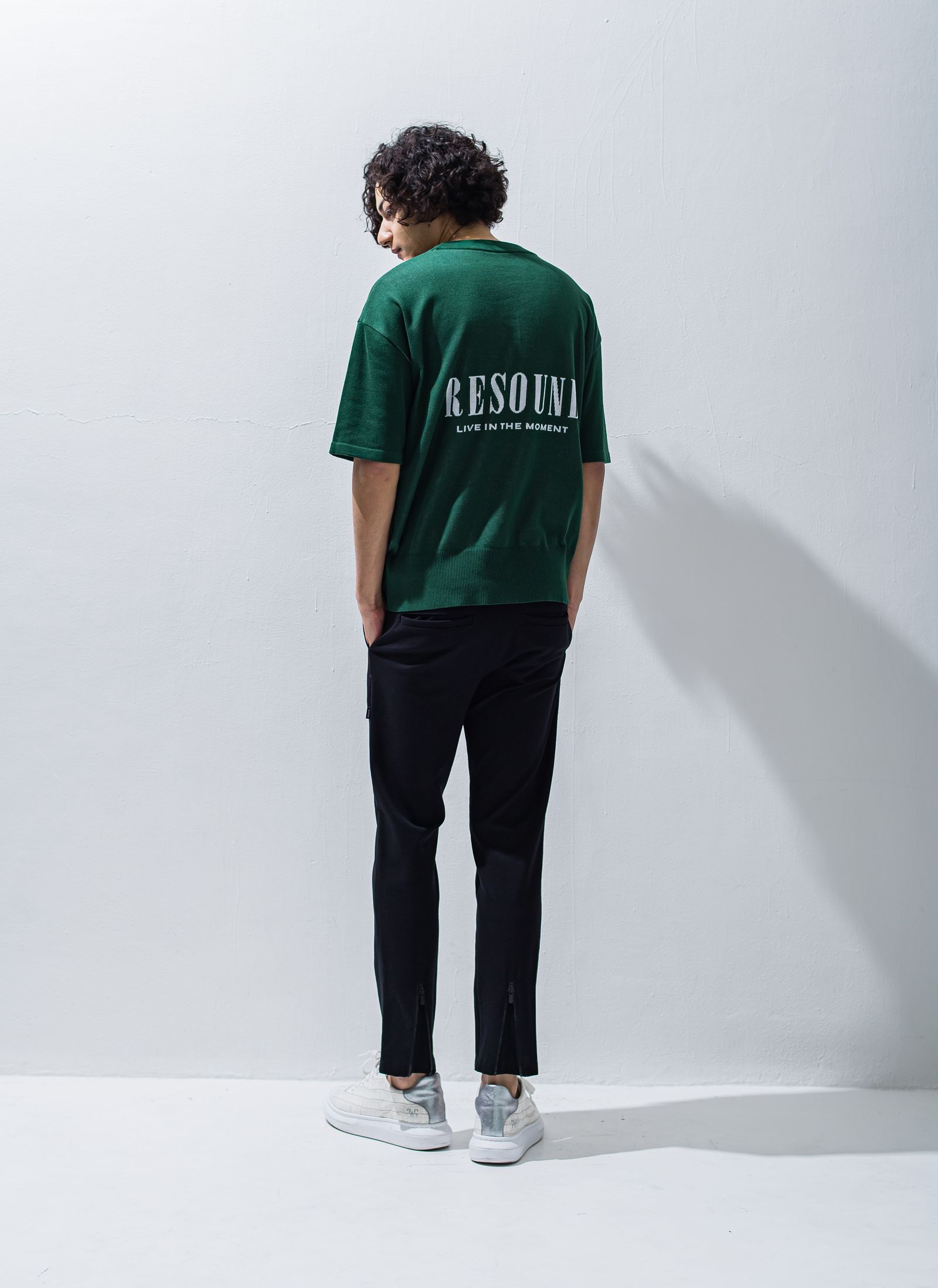 BACK ROGO HALF KNT / RC28-K-002 / バックロゴルーズ半袖サマーニット / グリーン※