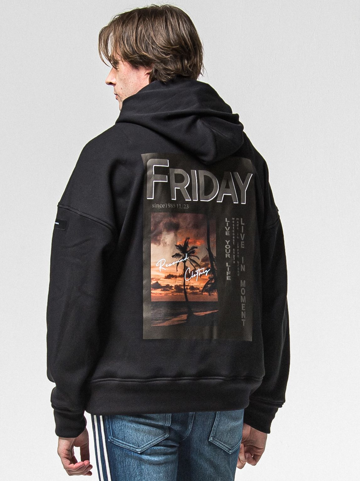 【FRIDAYコラボ】 FRIDAY OLD COVER VELOURS FLEECE TRAINER / RCF1-C-001 / 裏起毛FRIDAYオールドカバートレーナー / ブラック (11月上旬入荷予定)