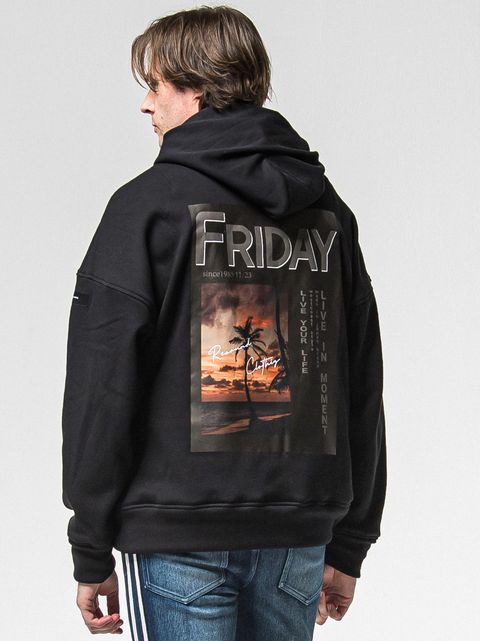 【FRIDAYコラボ】 FRIDAY OLD COVER VELOURS FLEECE TRAINER / RCF1-C-001 / 裏起毛FRIDAYオールドカバートレーナー / ブラック (11月上旬入荷予定)