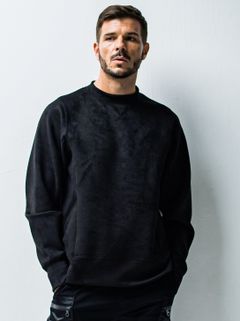 SUEDE JERSEY SOLID TRAINER / OR1-C-001 / スエードジャージトレーナー / ブラック (10月下旬入荷予定)