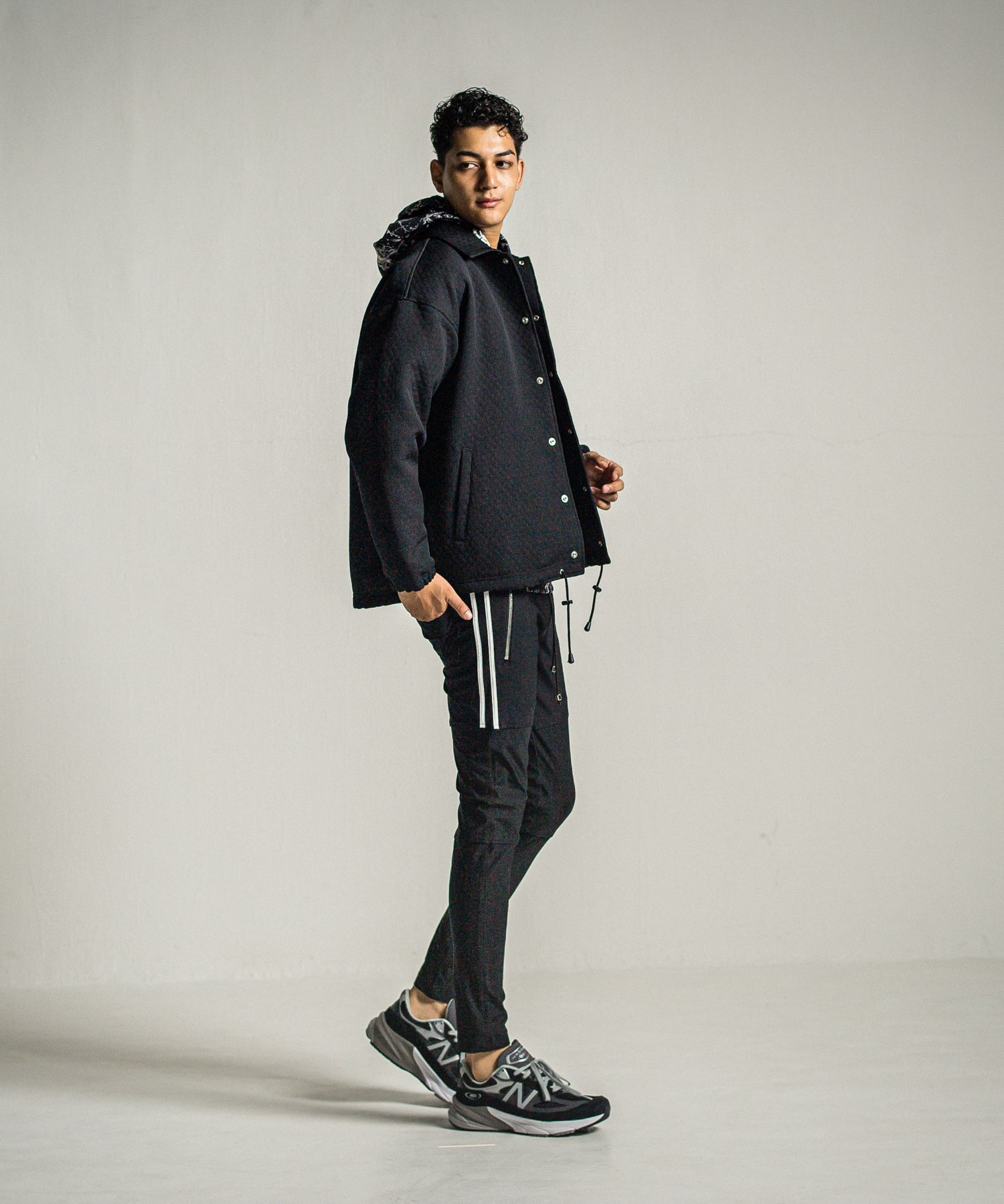 PAINT LOOSE HOODIE / RC34-C-008 / ペイント柄ルーズパーカー / ブラック