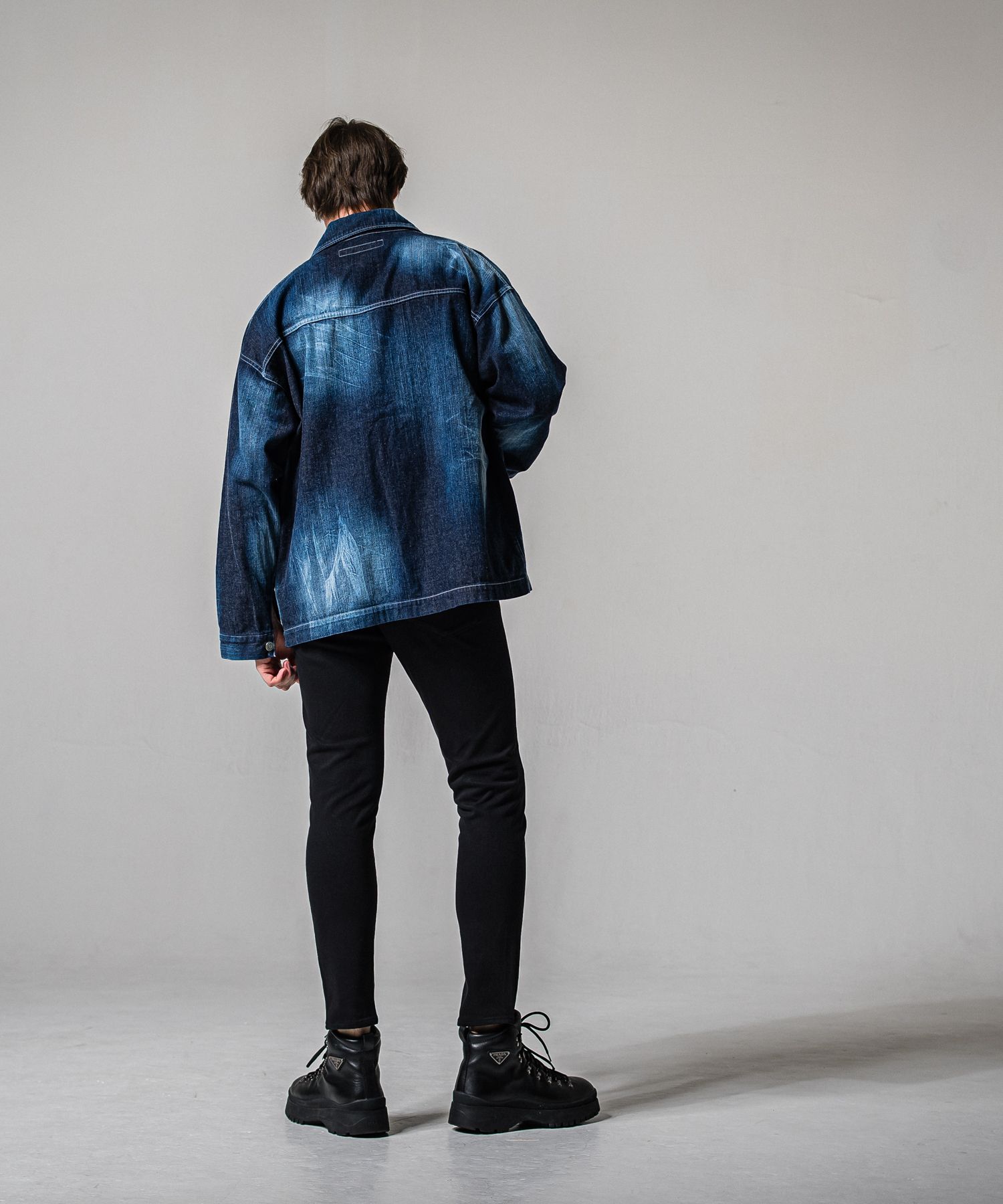 MICK DENIM JERSEY / BASIC-ST-020 / デニムジャージテーパードパンツ / ブラック (1月下旬入荷予定)