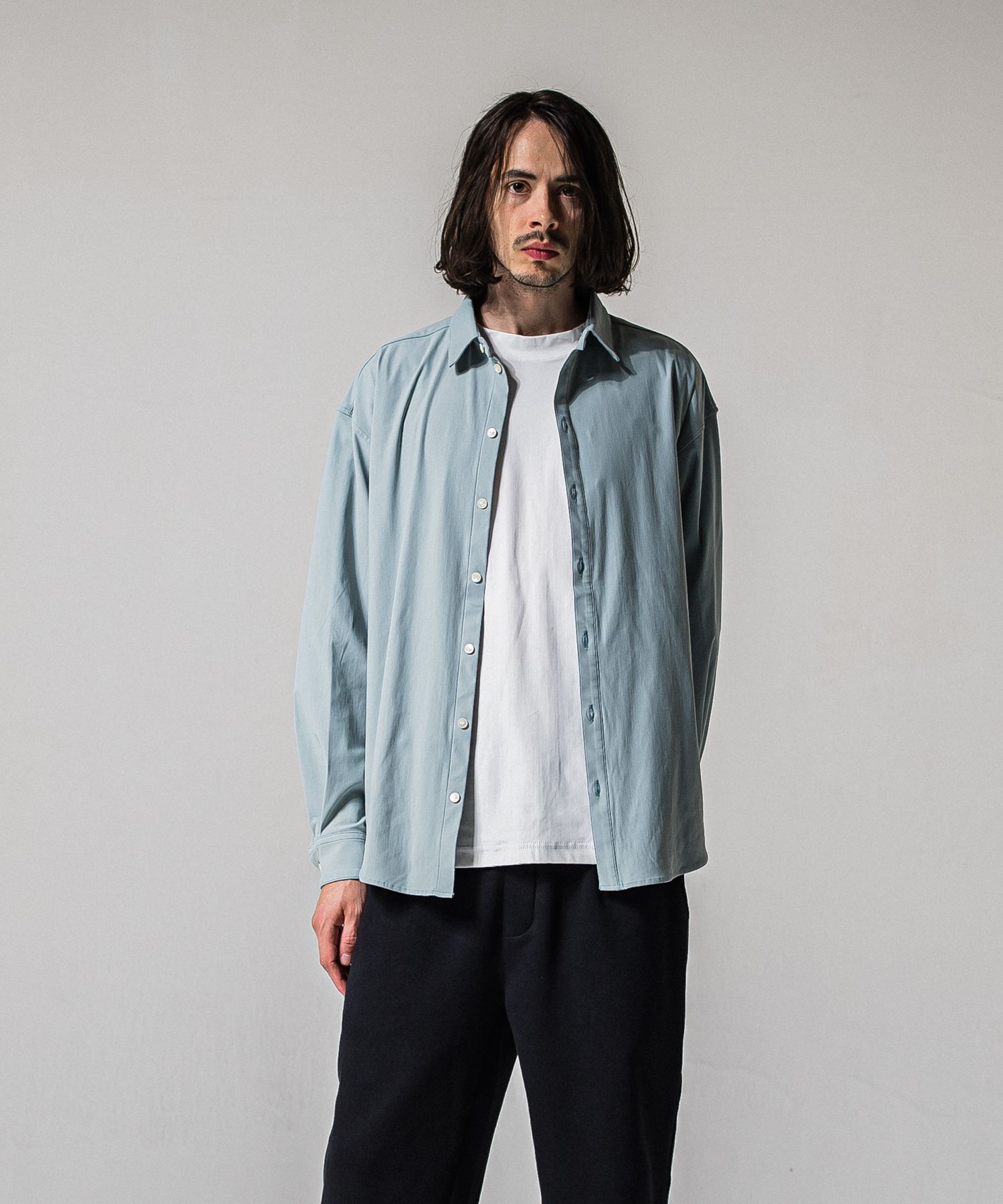 NYLON JACK SHIRTS / RC39-SH-001 / オーバーサイズナイロンシャツ / アクア (2月上旬入荷予定)