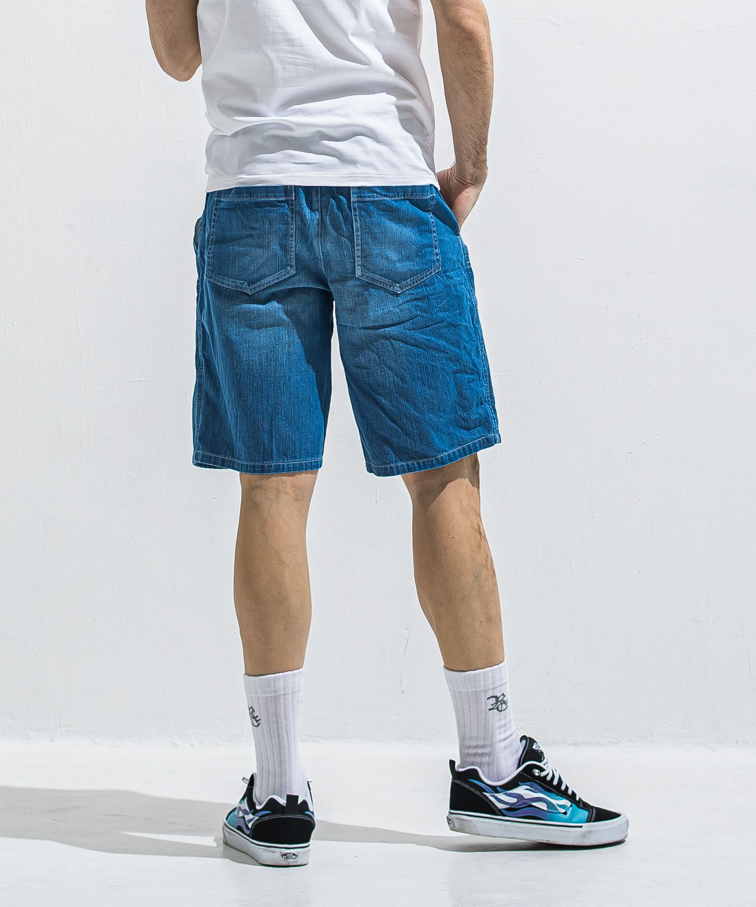 DOUBLE KNEE SHORTS / RC40-HP-007 / ダブルニーデニムハーフパンツ / インディゴユーズド (6月上旬入荷予定)