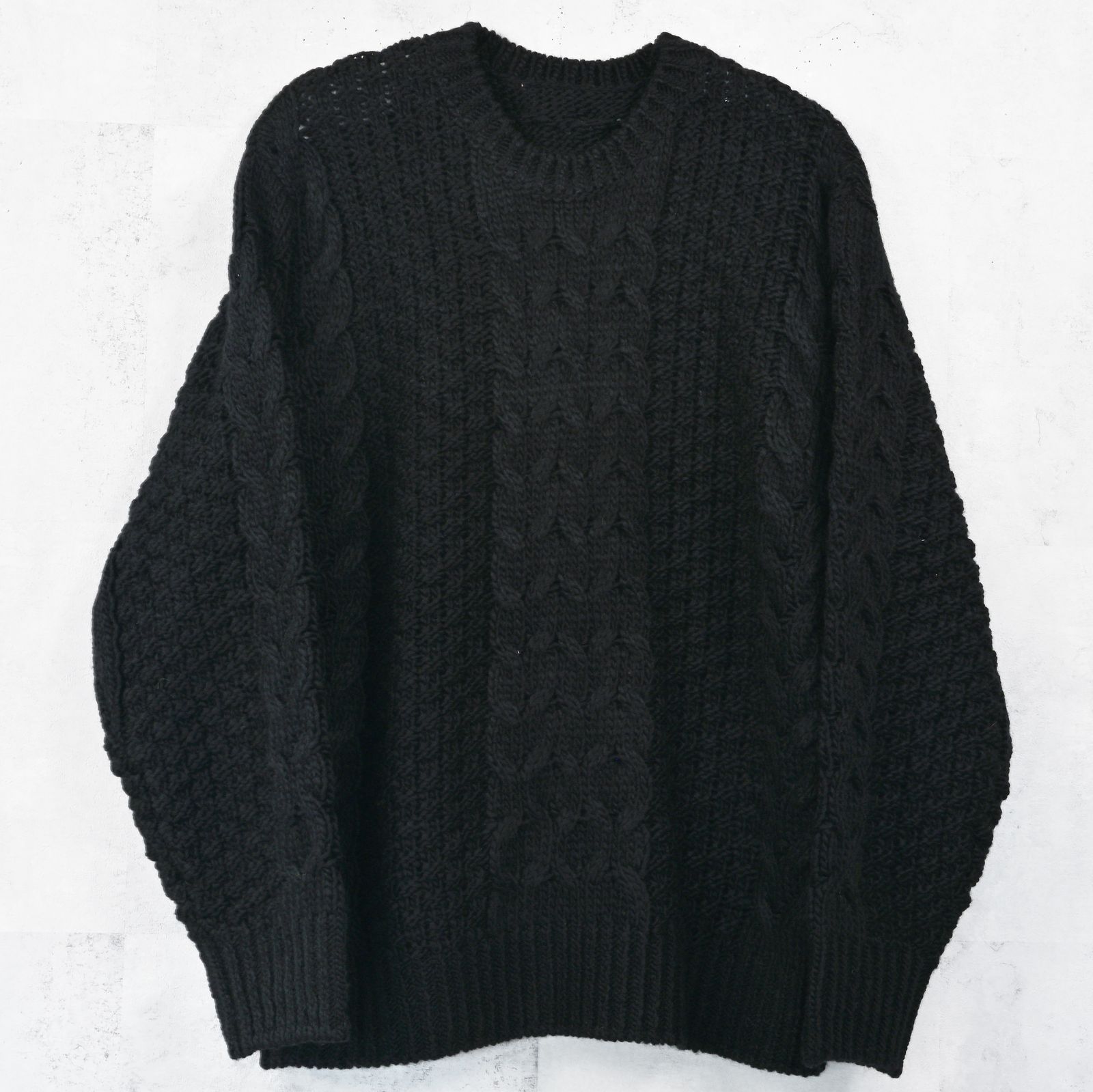 CABLE LAW SWEATER / RC42-K-002 / ケーブルニット / ブラック (10月下旬入荷予定)