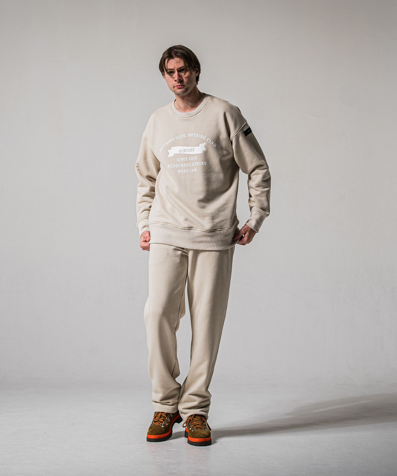 HF URAKE WIDE TUCK PANTS / RC39-ST-016WT / 高機能スウェットワイドタックパンツ / グレージュ (1月中旬入荷予定)