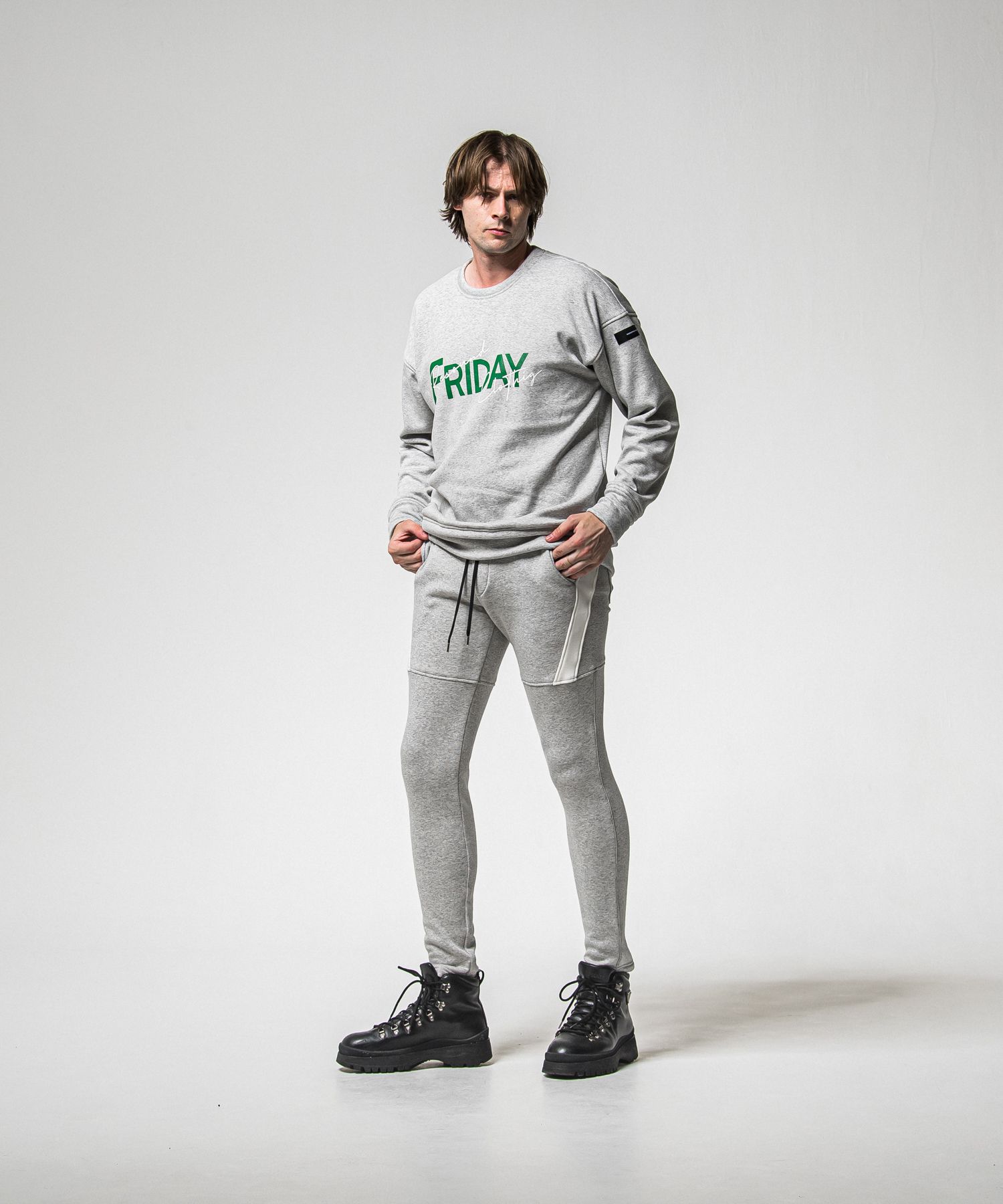 VELOURS FLEECE TYLER PANTS / RC38-ST-026H / 裏起毛スウェットラインパンツ / グレー (11月中旬入荷予定)