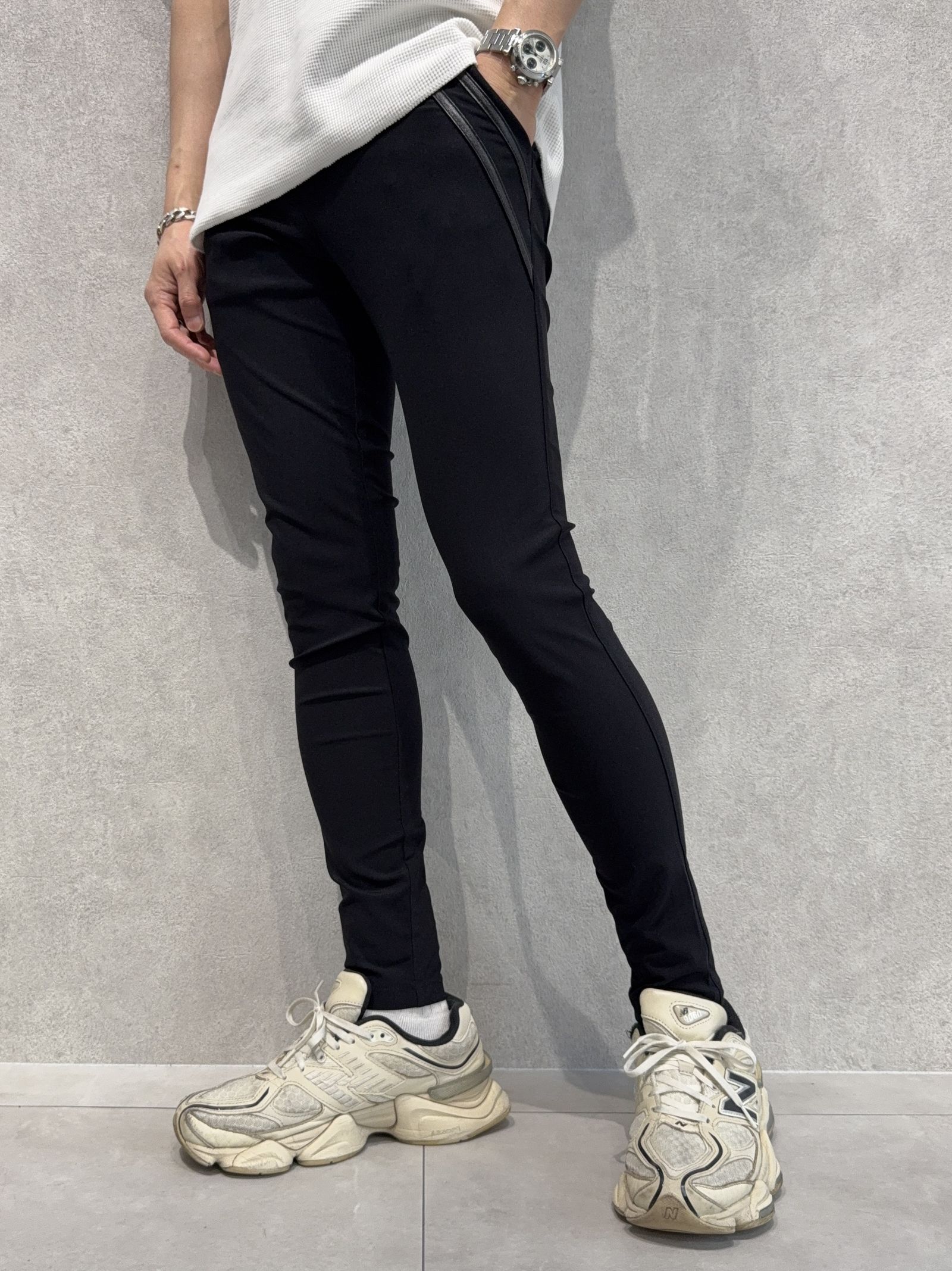 EDGE NYLON PT / BASIC-ST-014 / エッジナイロンラインパンツ / ブラック×ブラック