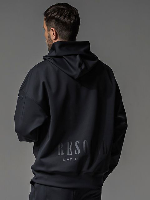BACK ID LOOSE HOODIE / RC37-C-006 / バックロゴパーカー / ブラック (9月中旬入荷予定)