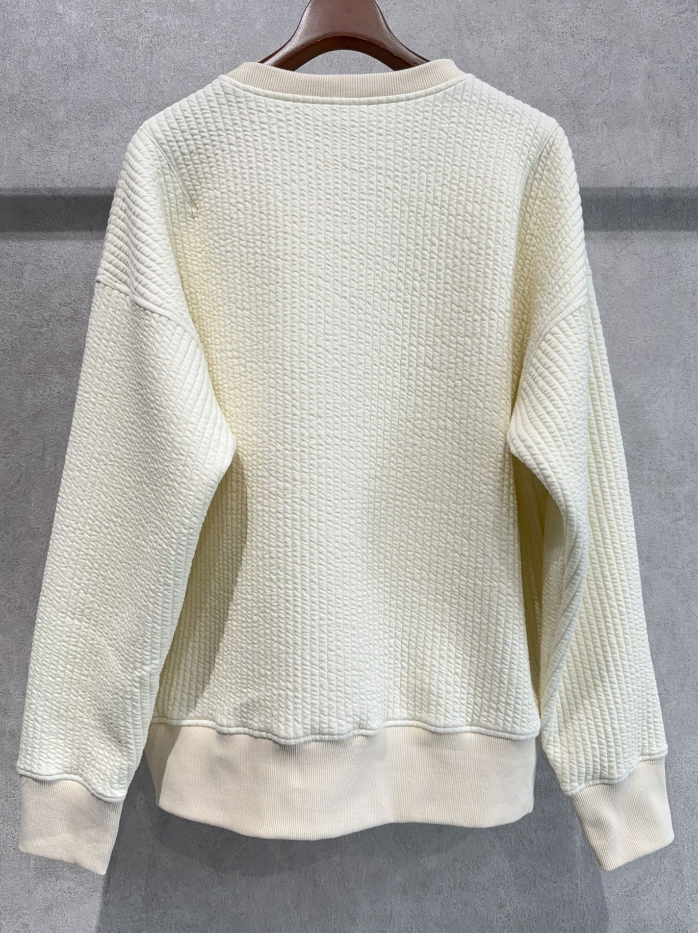 STRIPE QUILTING DROP TRAINER / RC37-C-003 / ストライプキルティングトレーナー / オフホワイト