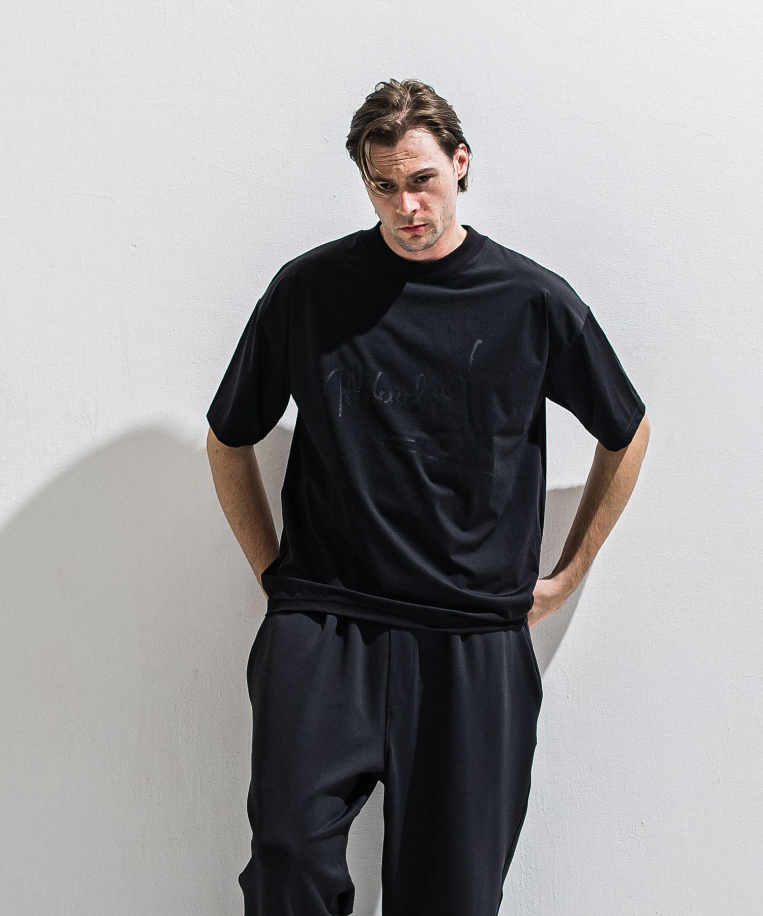 PB SIGN OVER NYLON T / DP1-T-002 / サインプリントナイロンビッグTシャツ / ブラック (4月上旬入荷予定)