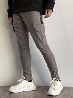 DARRELL CARGO PT / RC27-ST-010 / レザーラインナイロンカーゴパンツ / グレー