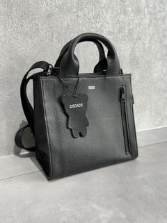 ウォータープルーフレザー ミニショルダートートバッグ / DCD-01540B / ブラック×ブラック