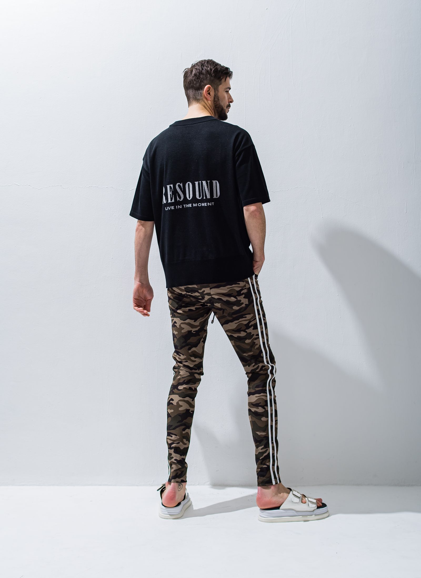 BACK ROGO HALF KNT / RC28-K-002 / バックロゴルーズ半袖サマーニット / ブラック※