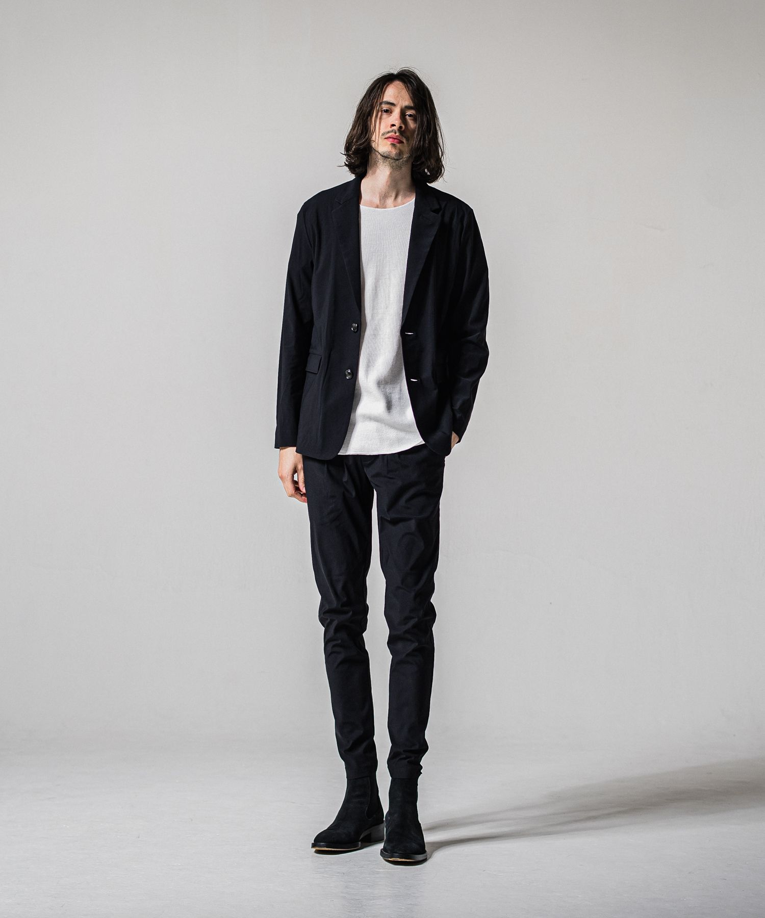 CHRIS EASY TUCK PANTS / RC39-ST-016T / ナイロンイージータックパンツ / ブラック (3月上旬入荷予定)