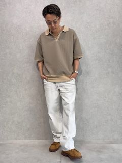 DELAYスキッパーポロ×RESOUNDダブルニーデニムコーデ