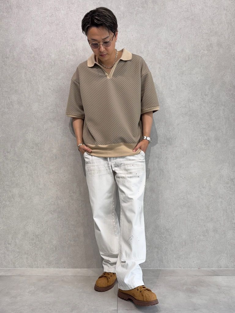 DELAYスキッパーポロ×RESOUNDダブルニーデニムコーデ