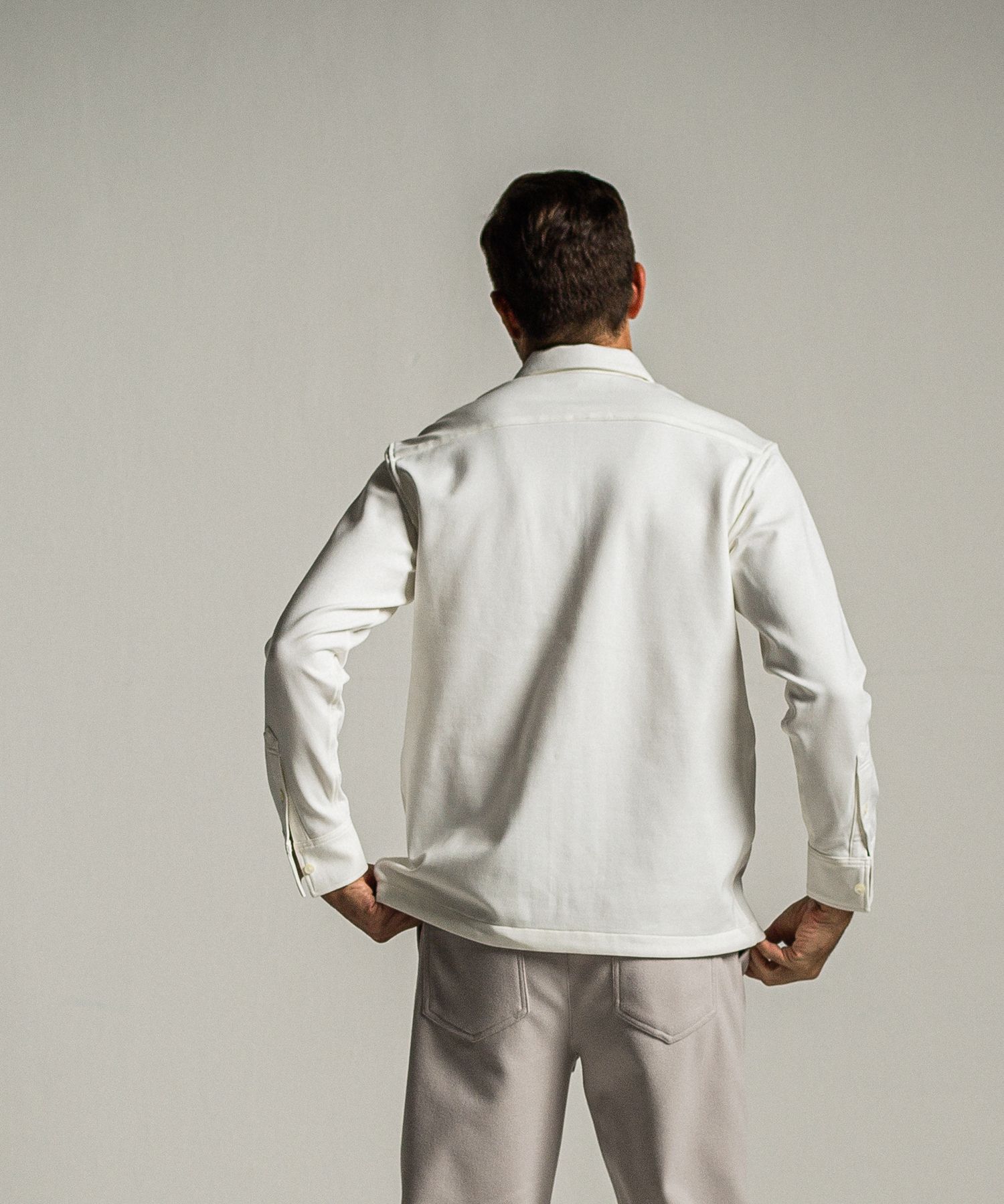 PULLOVER JERSEY SHIRT / RC34-SH-002 / 裏起毛ハーフジップシャツ / ホワイト