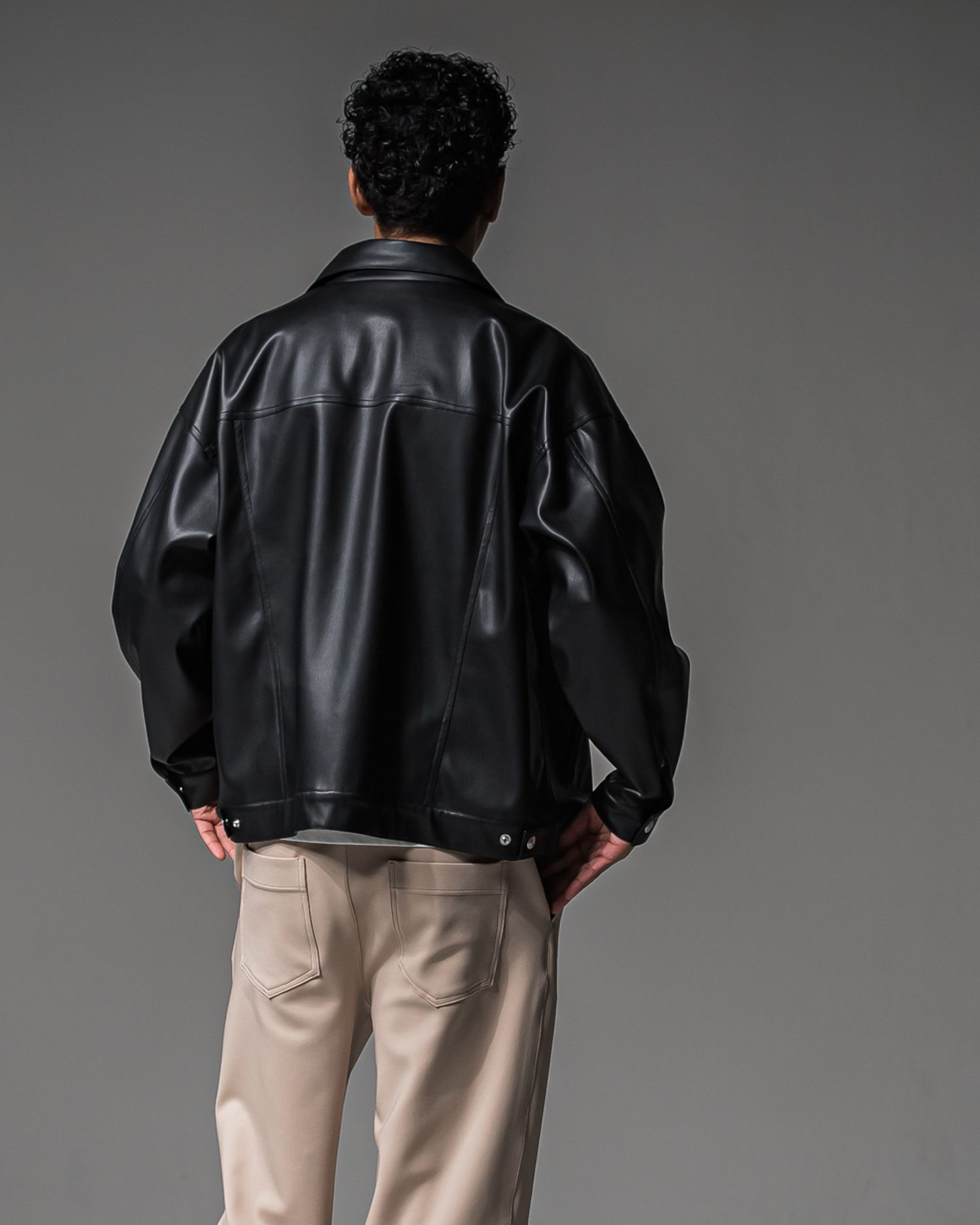 LEATHER OVER 3RD G / RC37-JK-006 / エコレザー3RD型Gジャン / ブラック (9月下旬入荷予定)