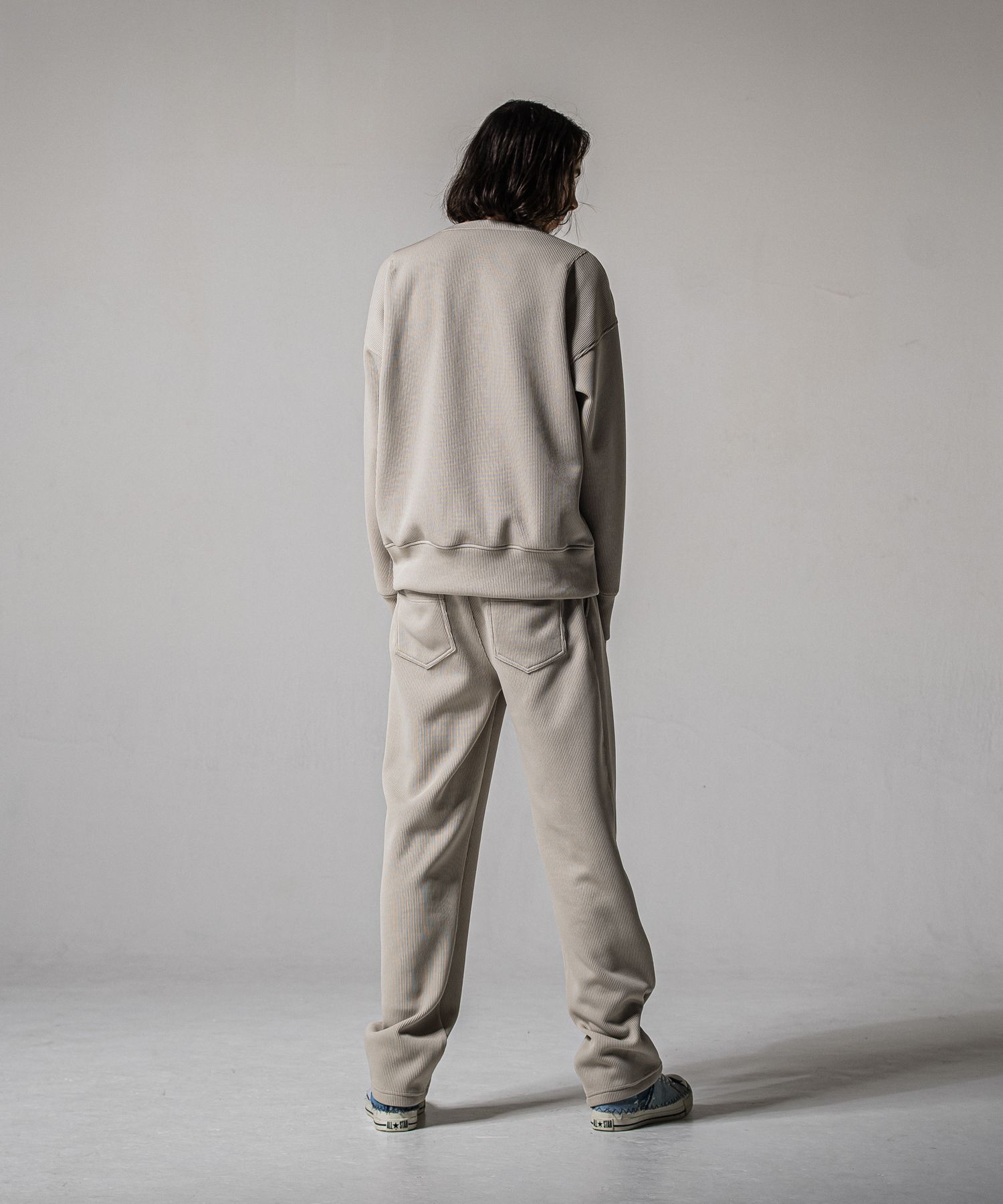 AZE WIDE TUCK PANTS / RC39-ST-016WT2 / 高機能畦編みニットワイドタックパンツ / グレージュ (1月中旬入荷予定)