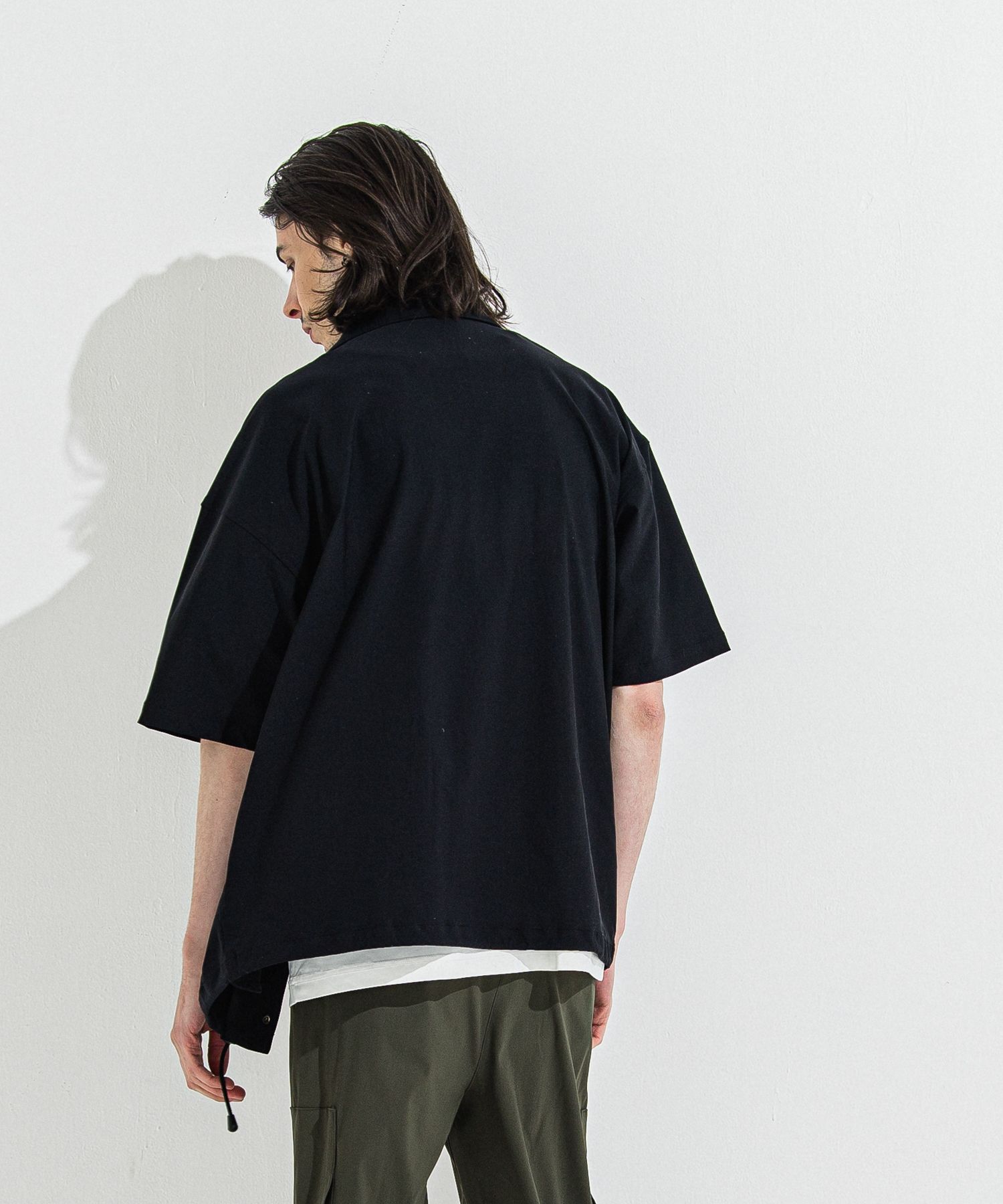 NYLON HALF COACH JACKET / RC36-C-002 / 半袖ナイロンコーチジャケット / ブラック