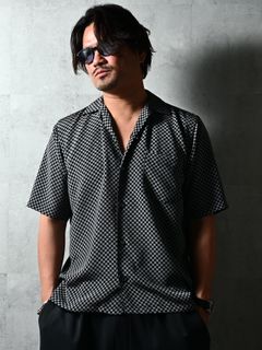 ICHIMATU SHIRTS / DP1-SH-003 / 市松模様半袖シャツ / ブラック×グレー (3月中旬入荷予定)