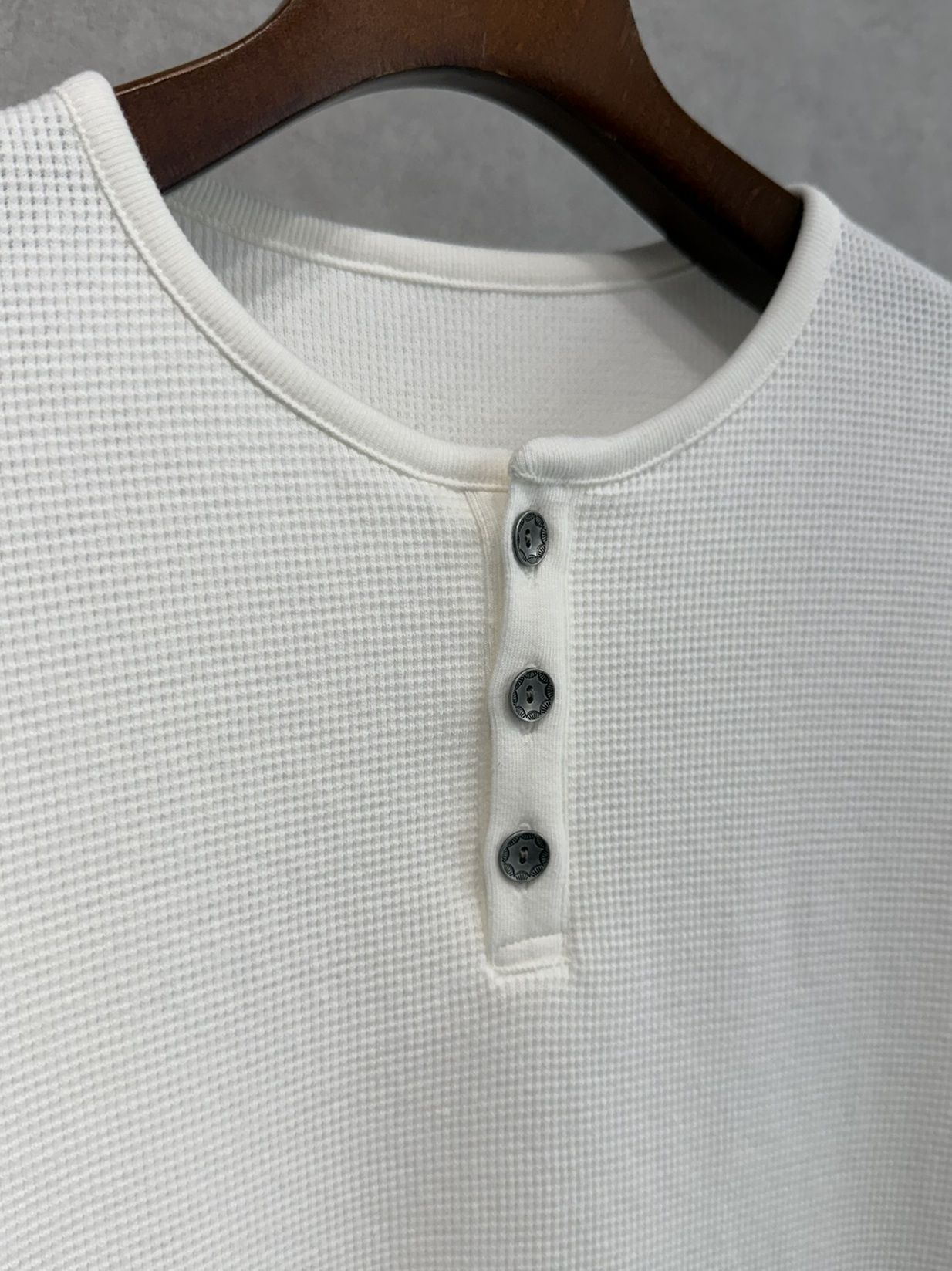 WAFFLE HENRY / RC39-C-001 / サーマルヘンリーネックロングTシャツ / ホワイト