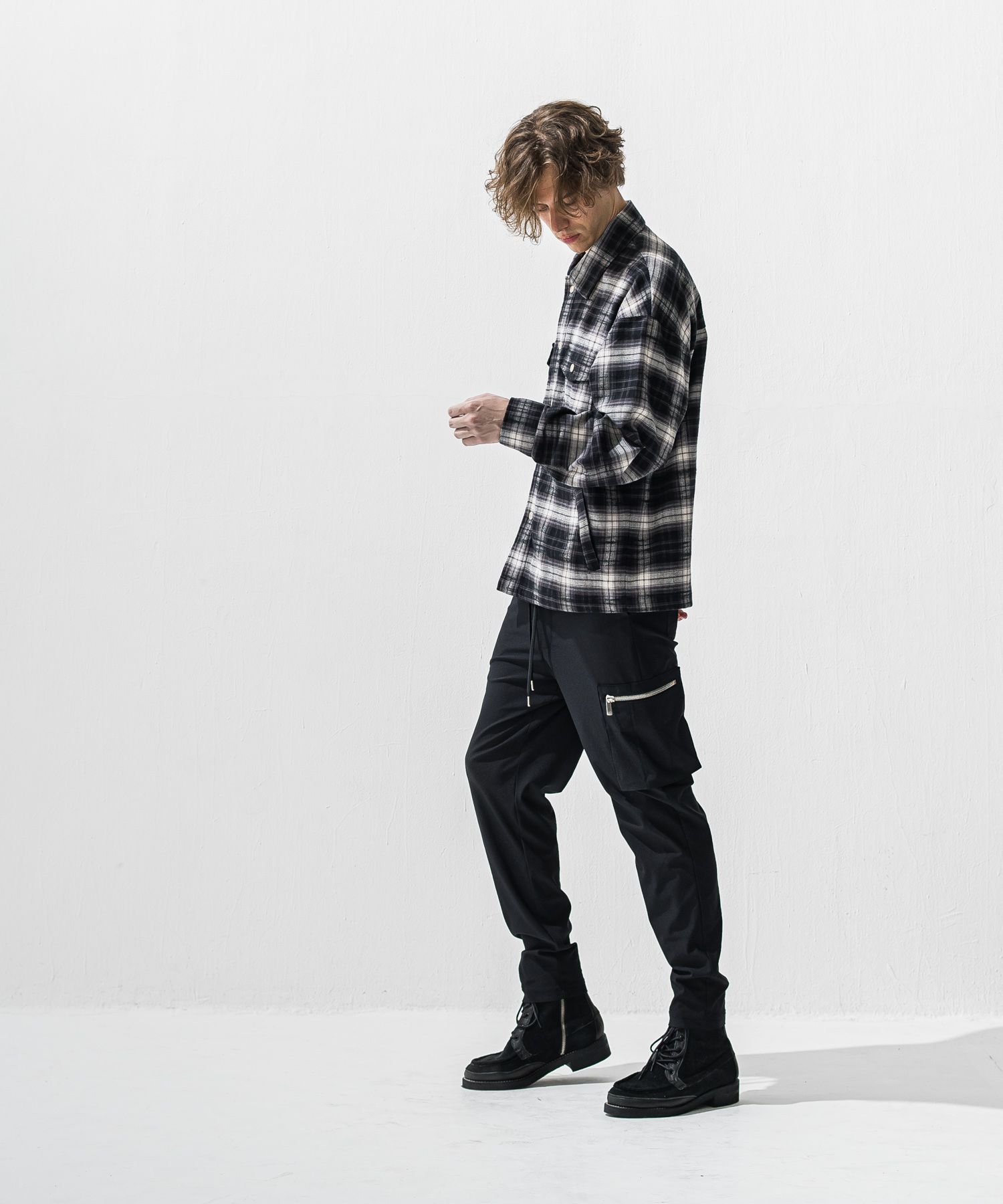 OLD SLABL CHECK JK / RC42-JK-005 / チェックCPOジャケット / ブラック (12月下旬入荷予定)